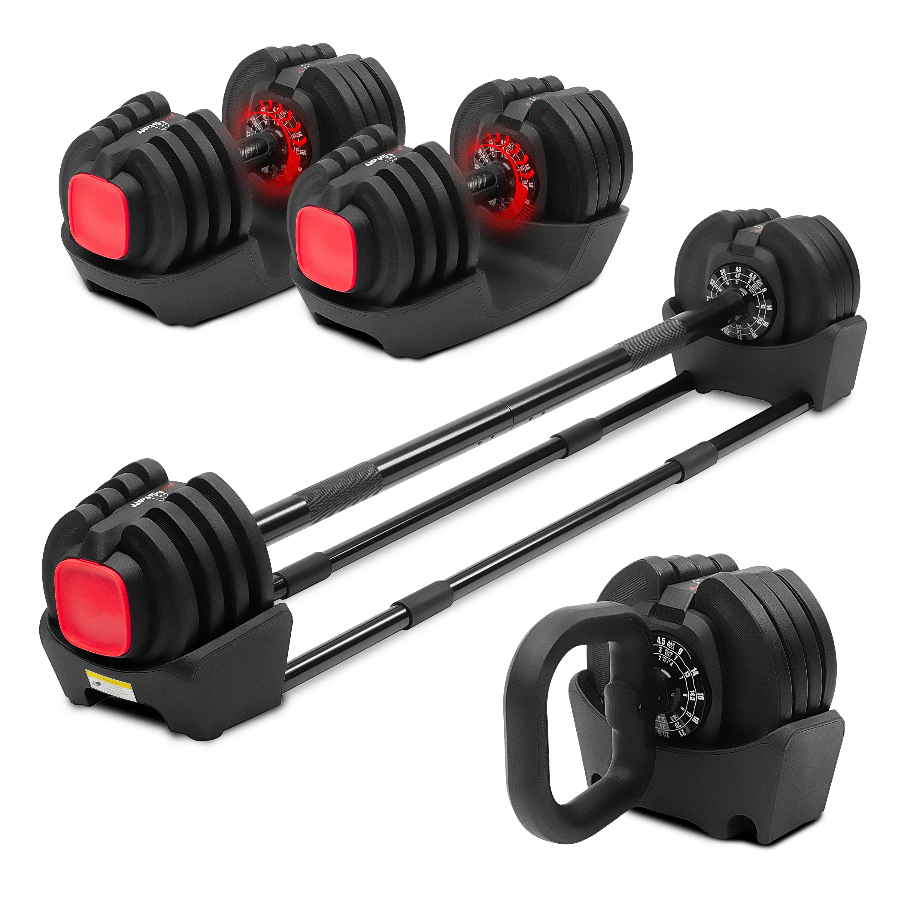 AmStaff Fitness 3-in-1 Adjustable Dumbbell/Kettlebell/Barbell Set (2-43lbs) - Image 17
