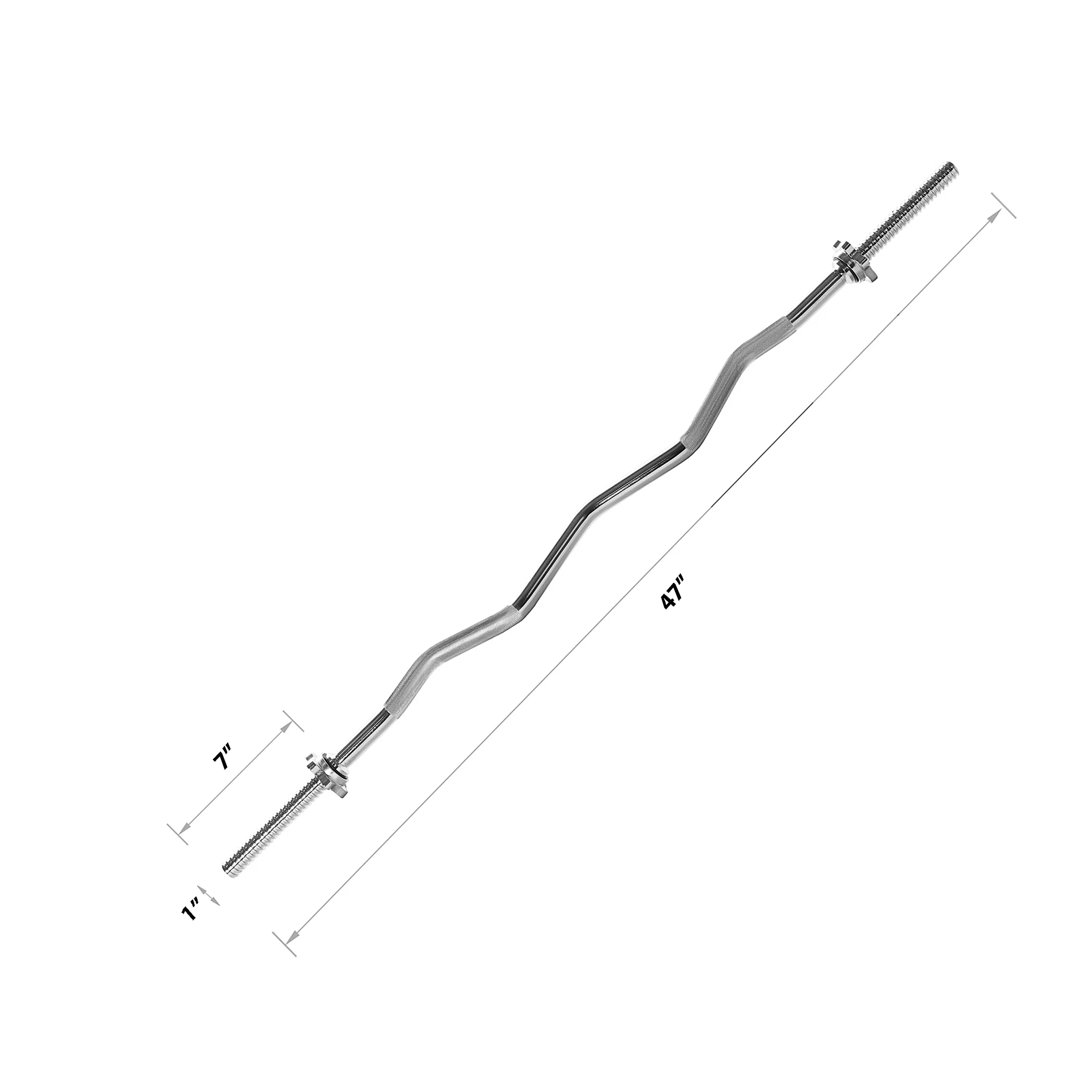 47 inch Regular Solid Curl Bar - Threaded - Image 3