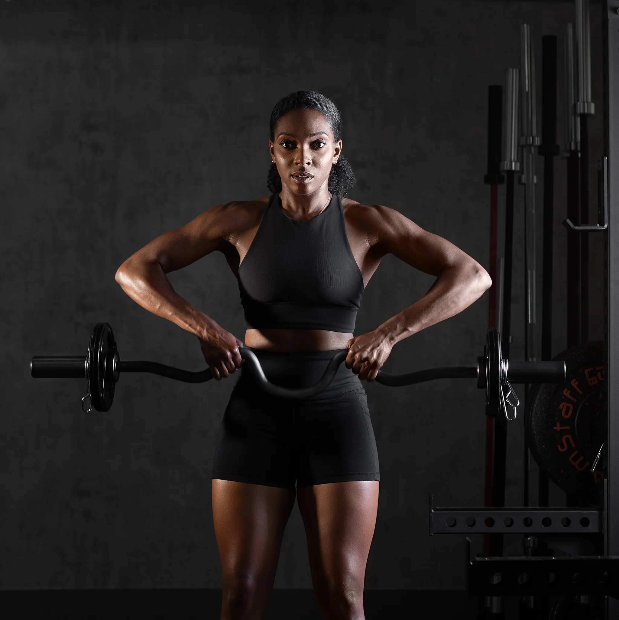 47in Black Zinc Olympic EZ Super Curl Bar - Image 4