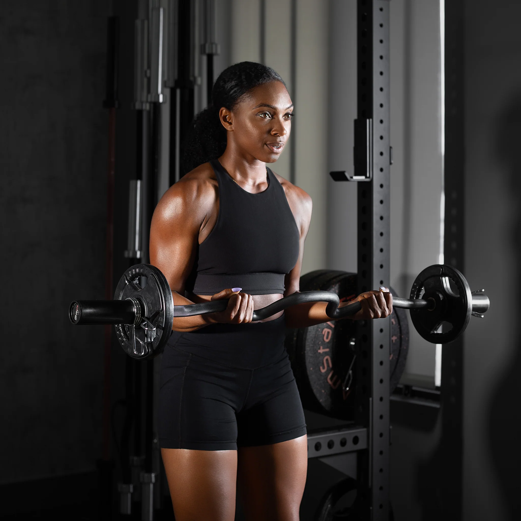 47in Black Zinc Olympic EZ Super Curl Bar - Image 5