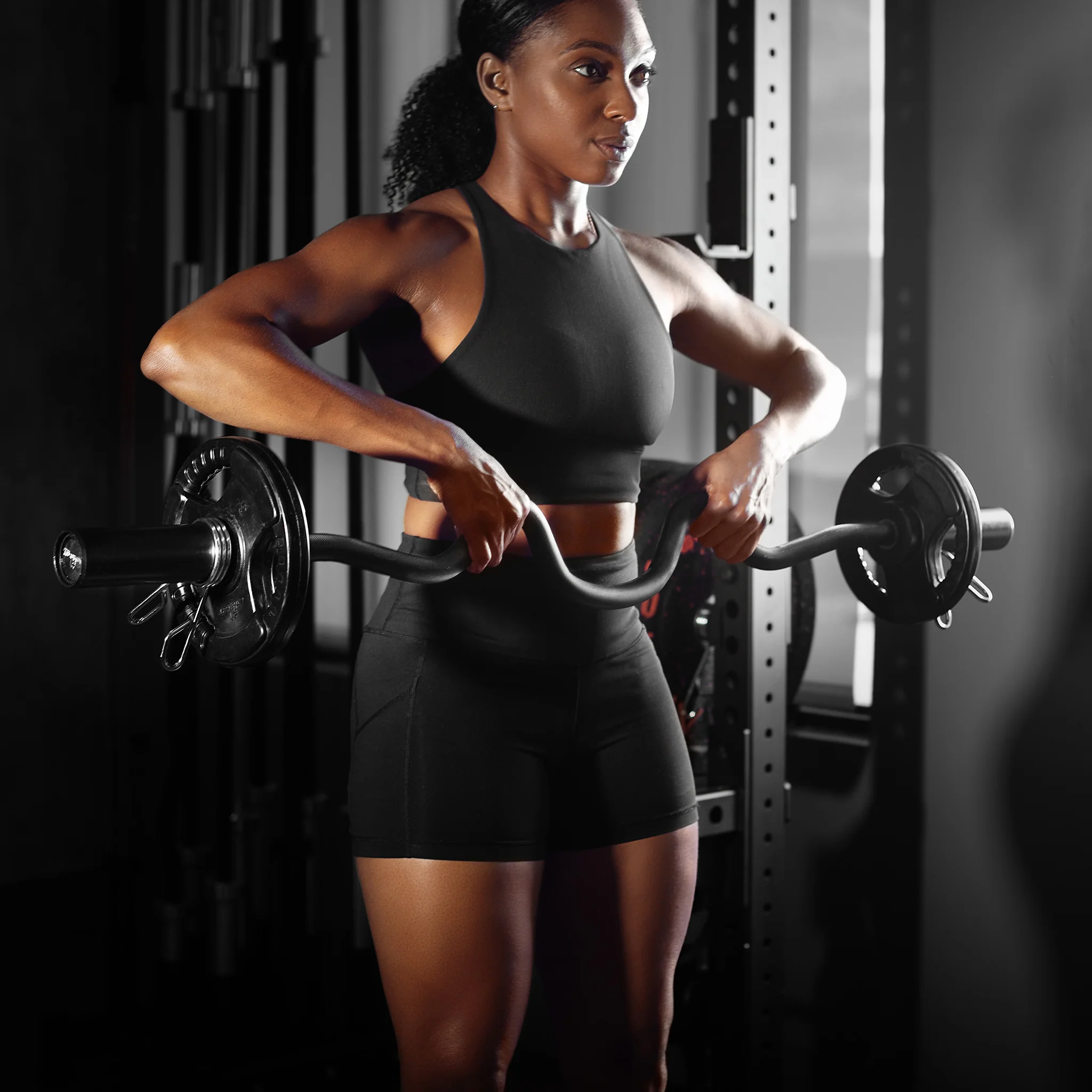 47in Black Zinc Olympic EZ Super Curl Bar - Image 6