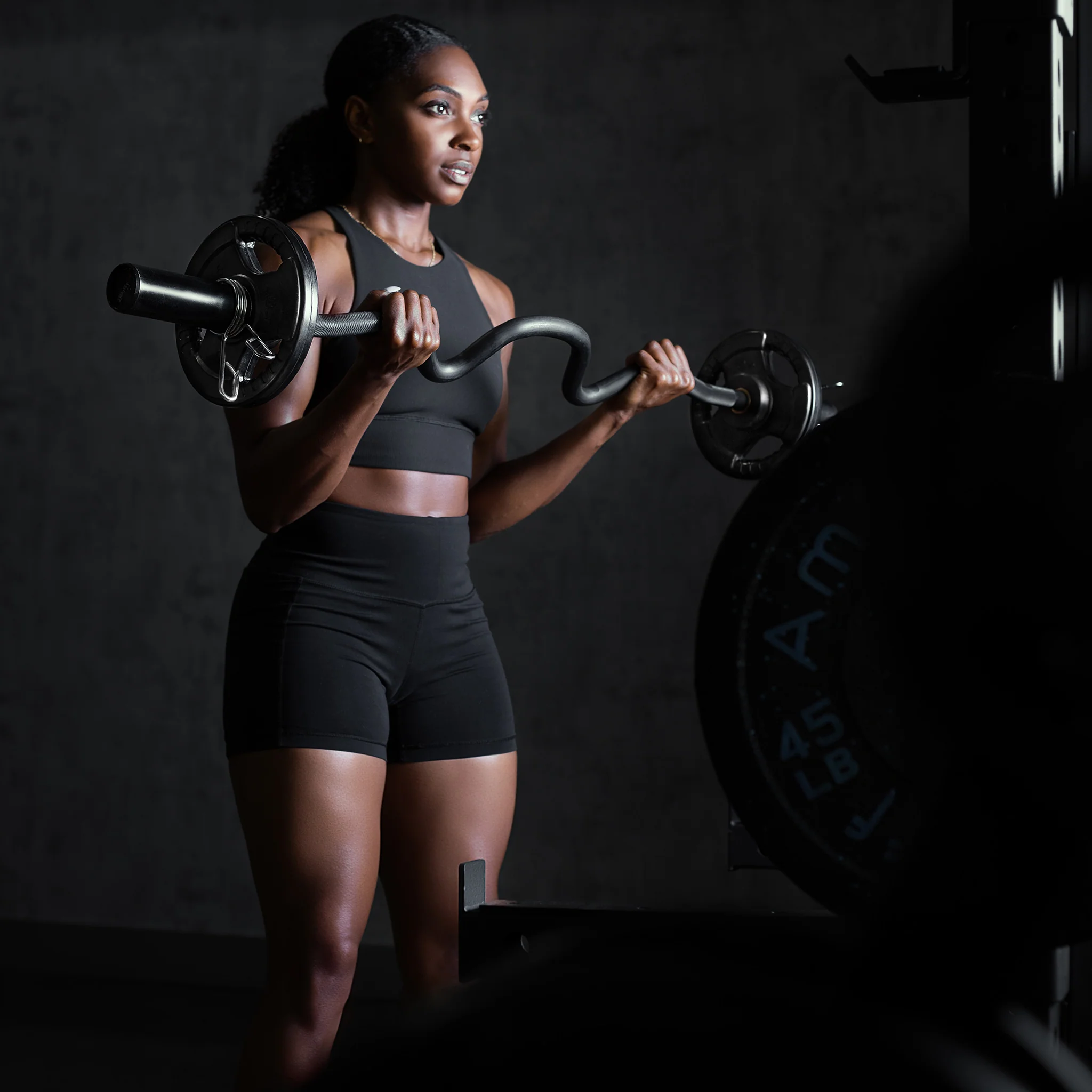 47in Black Zinc Olympic EZ Super Curl Bar - Image 7
