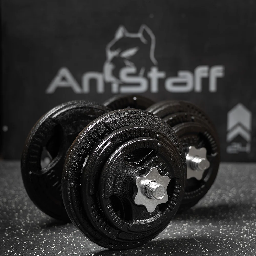 80lbs Cast Iron Grip Standard 1 Inch Dumbbell Weight Set - Image 4