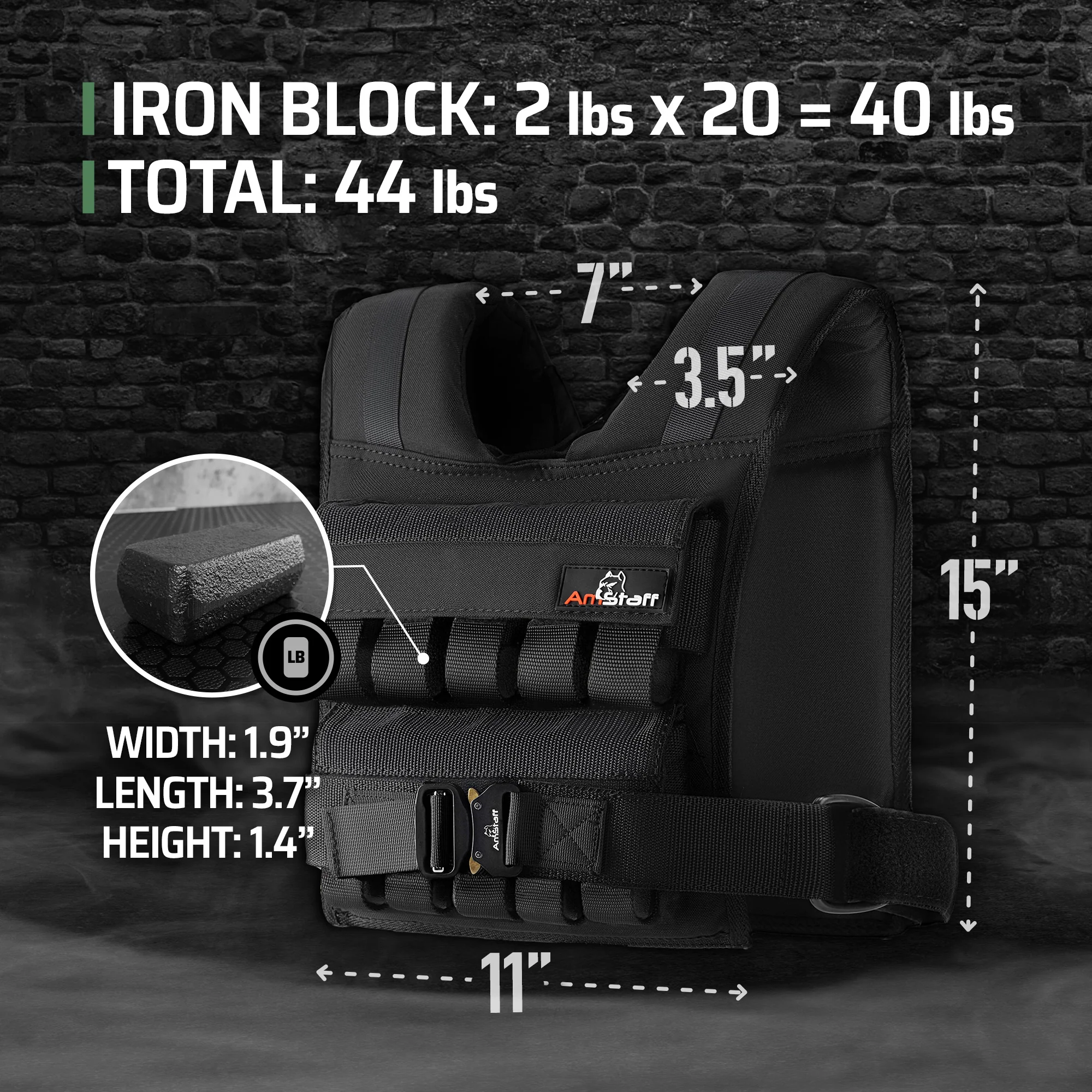 AmStaff Adjustable Weighted Vest - Image 21