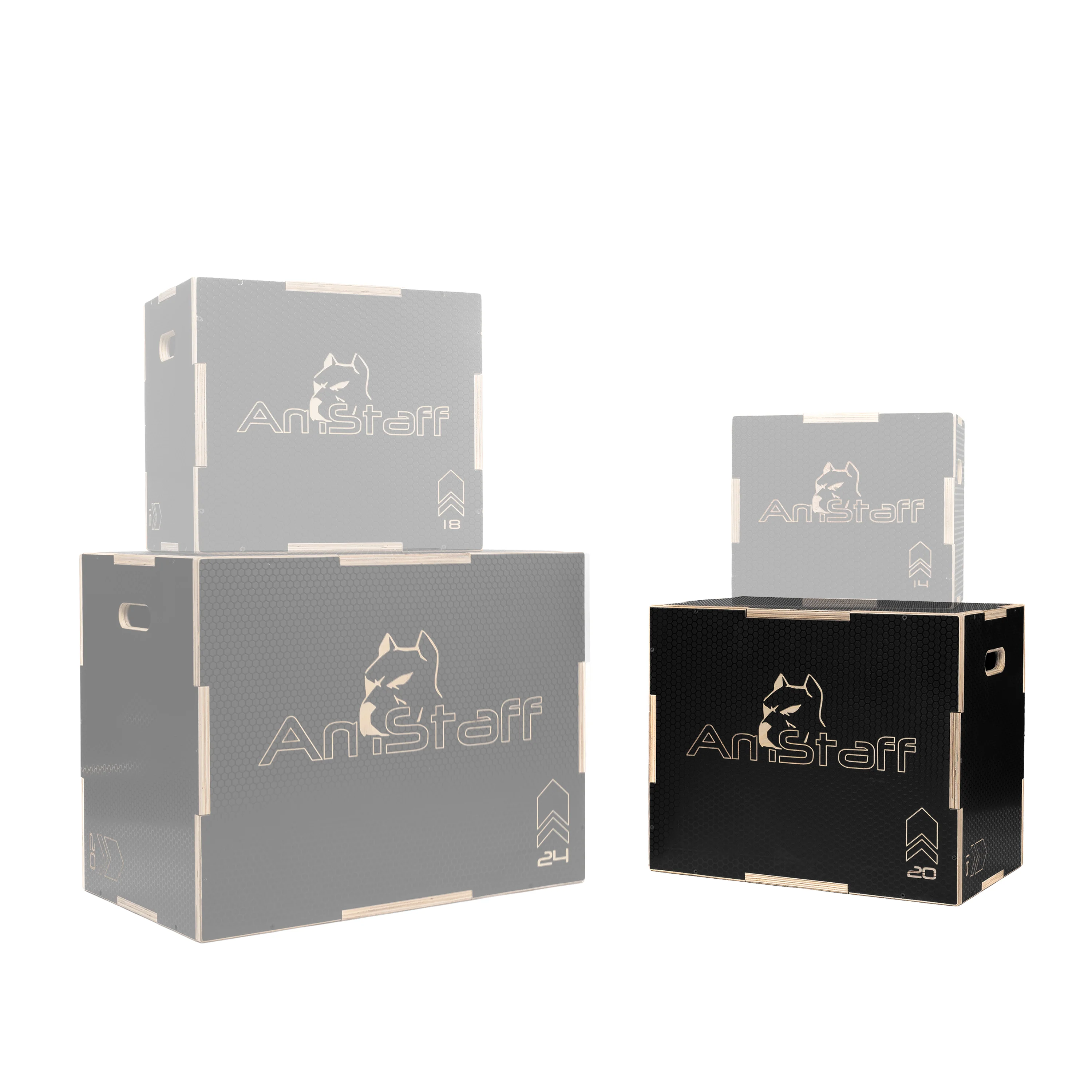 AmStaff Fitness 3-in-1 Non-Slip Wood Plyometric Boxes - Image 14