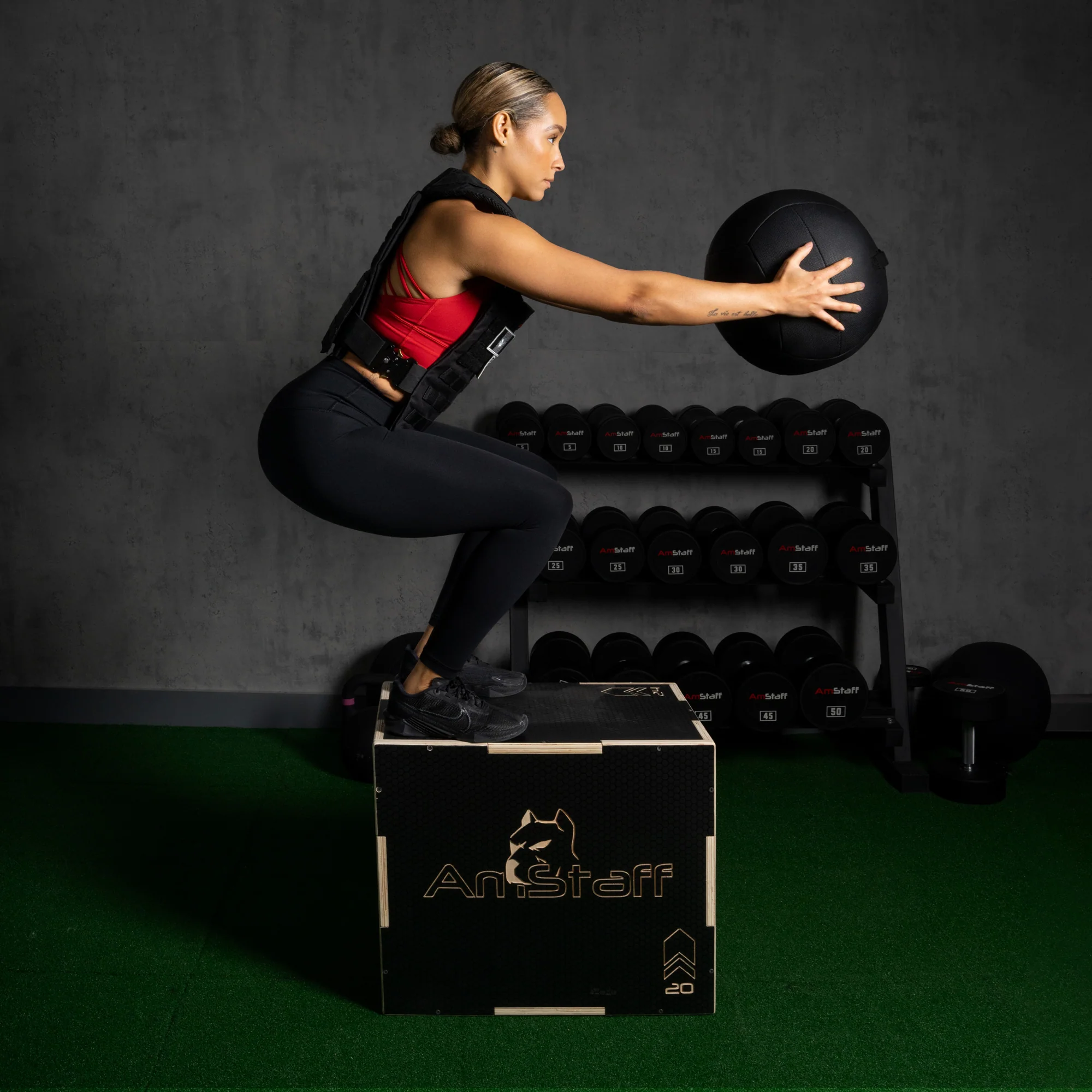 AmStaff Fitness 3-in-1 Non-Slip Wood Plyometric Boxes - Image 3