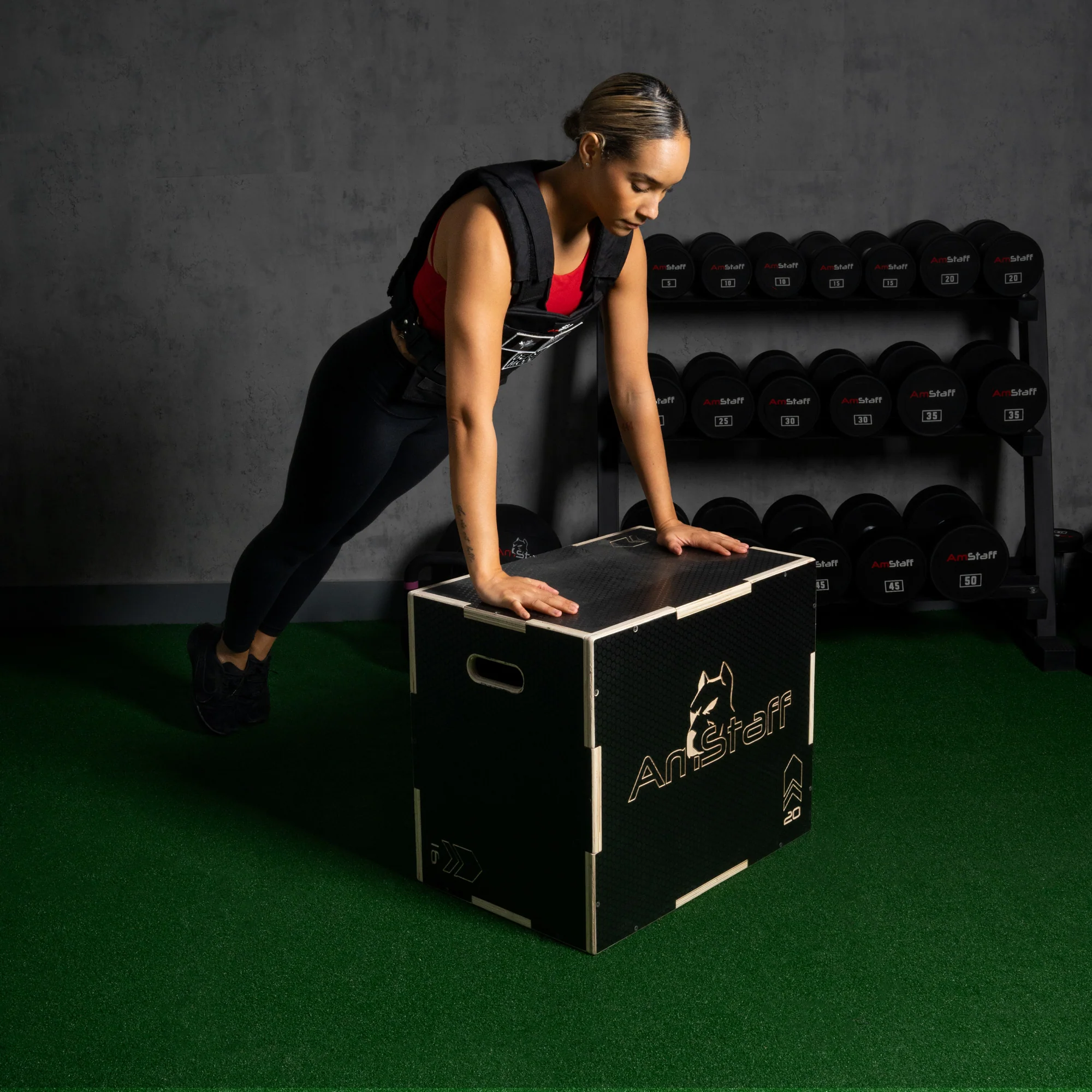 AmStaff Fitness 3-in-1 Non-Slip Wood Plyometric Boxes - Image 4