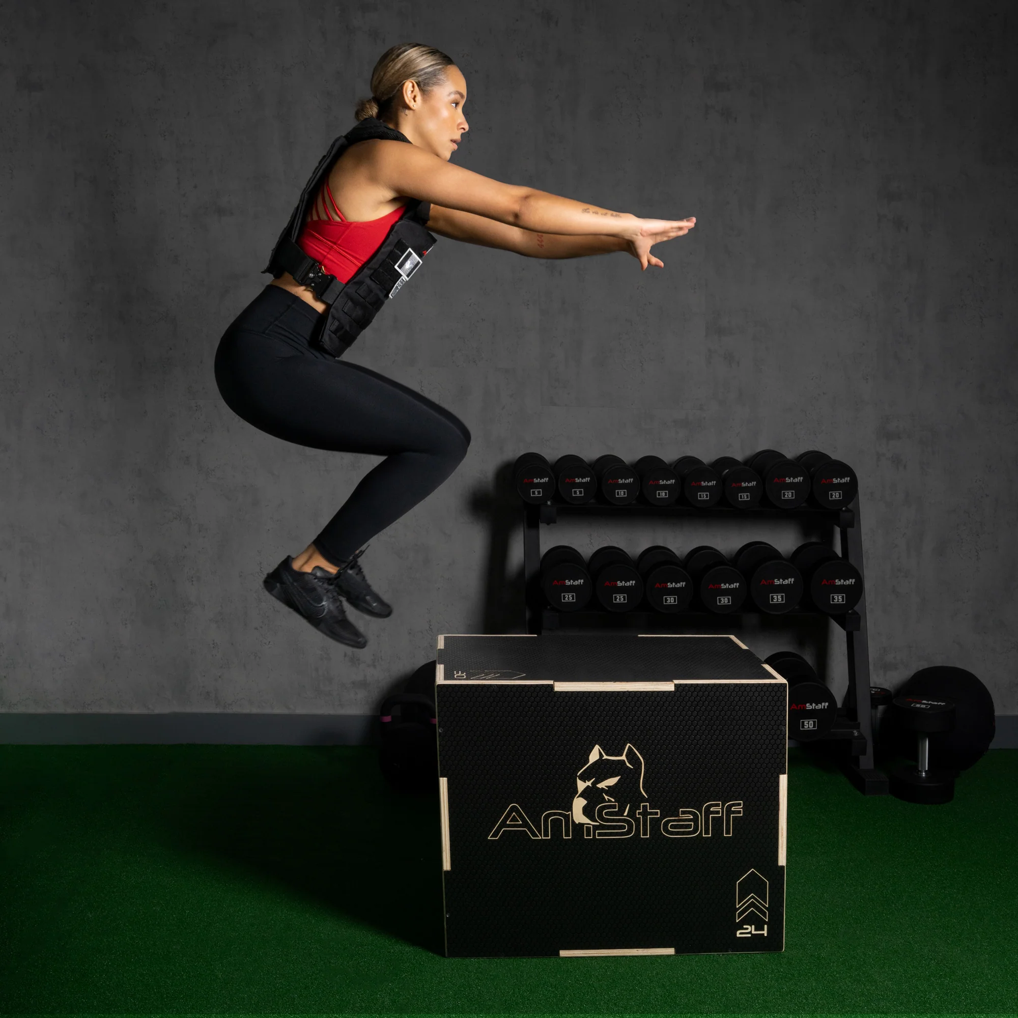 AmStaff Fitness 3-in-1 Non-Slip Wood Plyometric Boxes - Image 5
