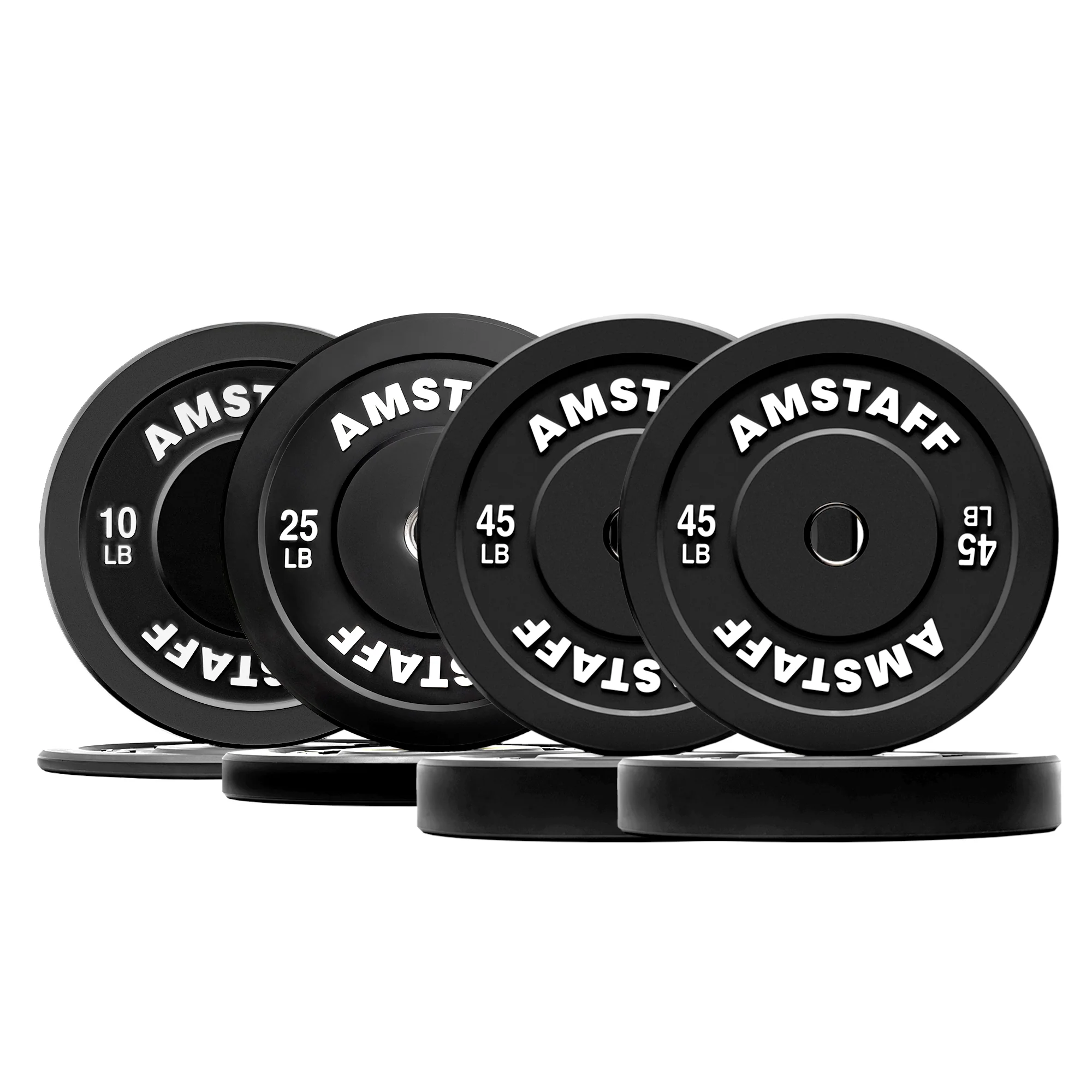 AmStaff Fitness Black Bumper Plates - Image 10