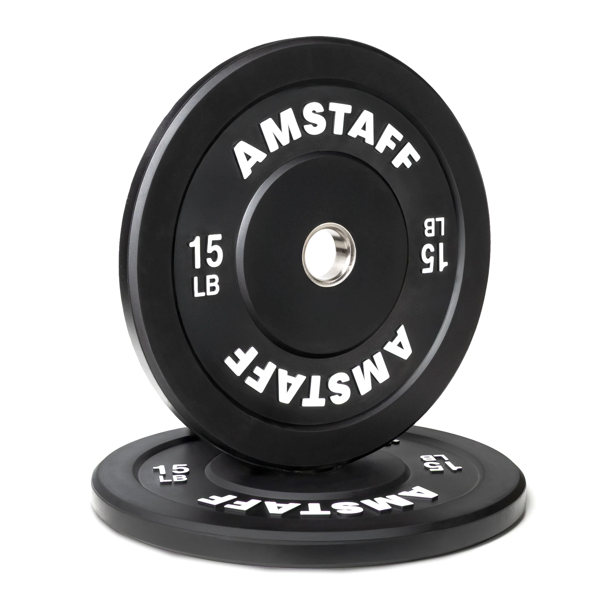 AmStaff Fitness Black Bumper Plates - Image 3