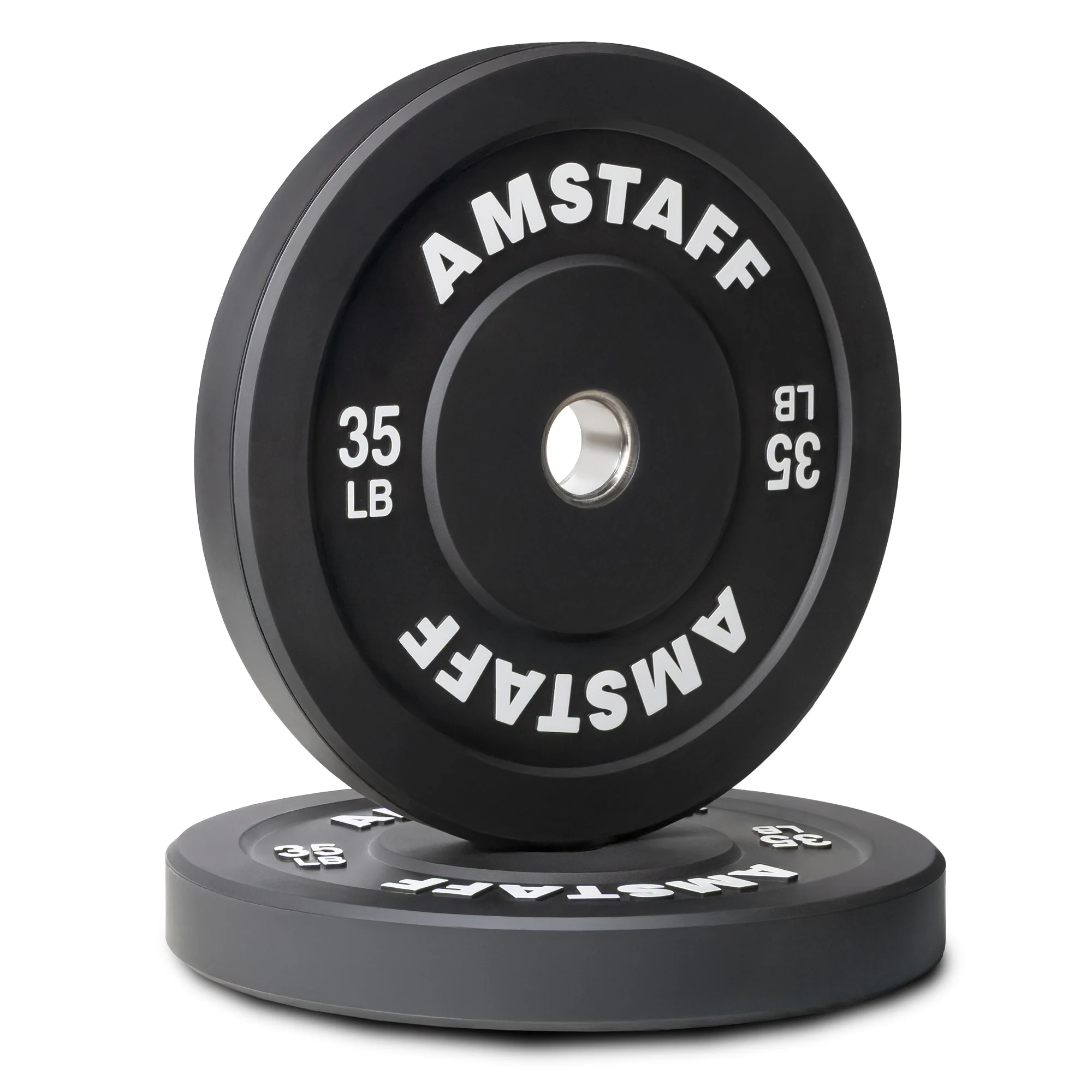 AmStaff Fitness Black Bumper Plates - Image 5