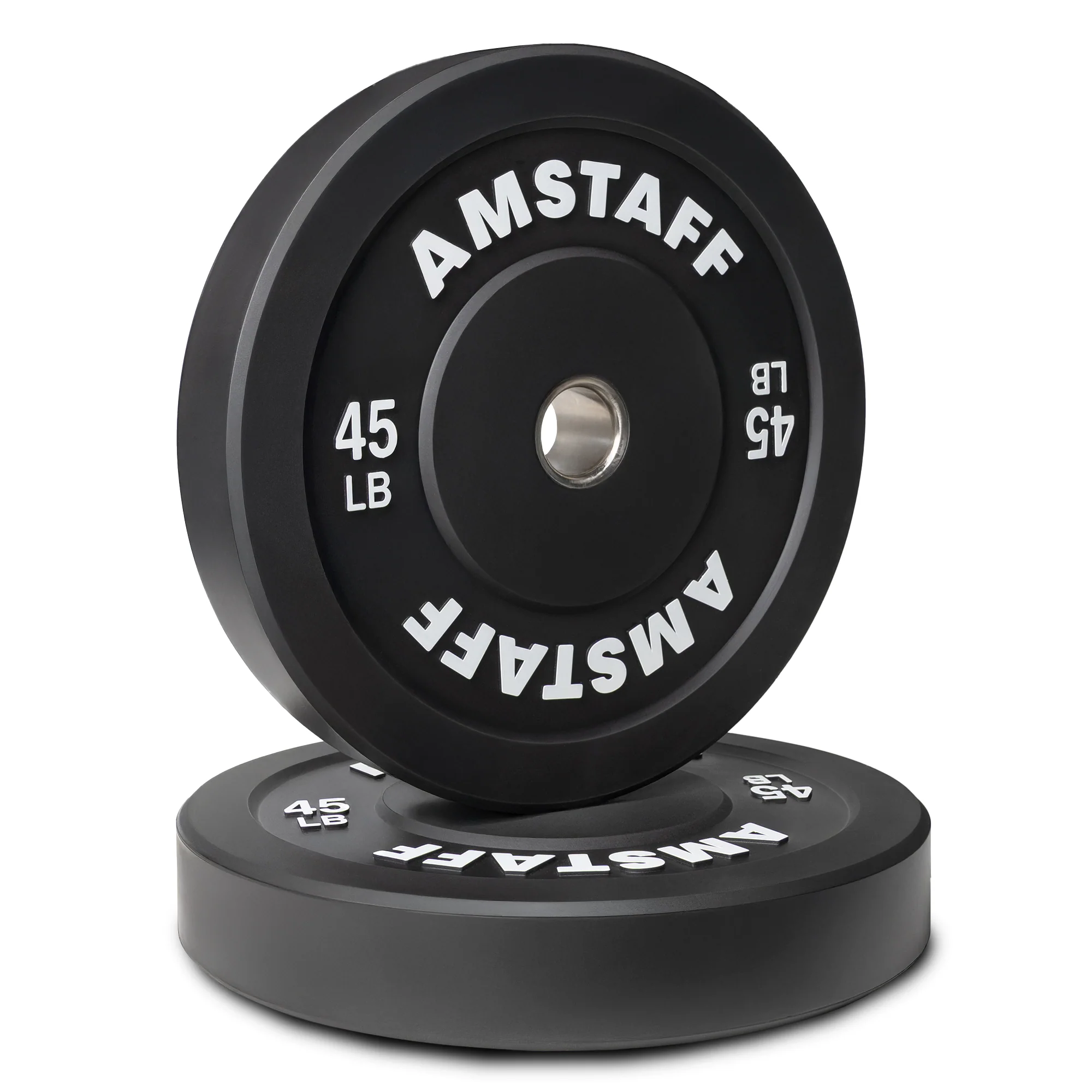 AmStaff Fitness Black Bumper Plates - Image 6