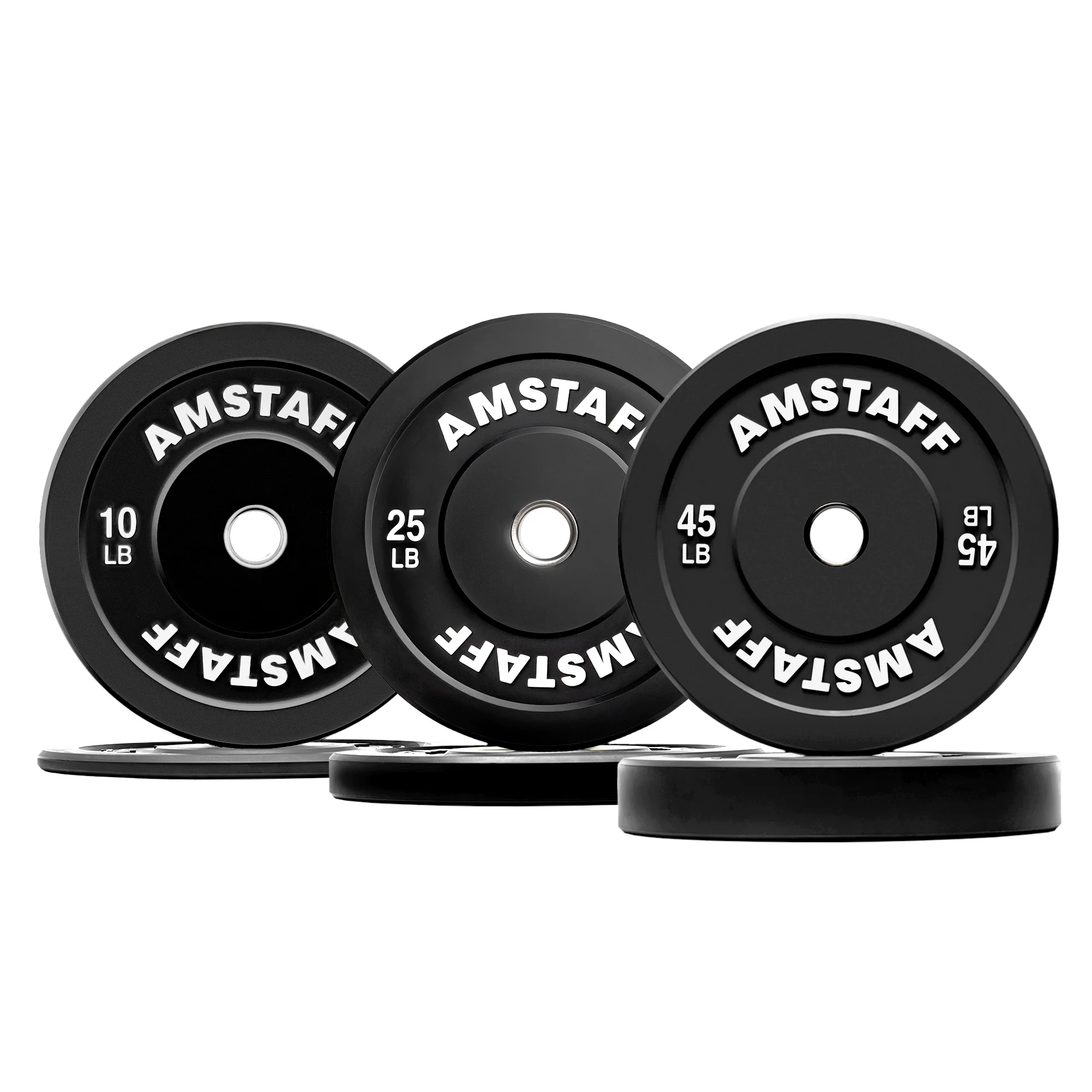 AmStaff Fitness Black Bumper Plates - Image 7