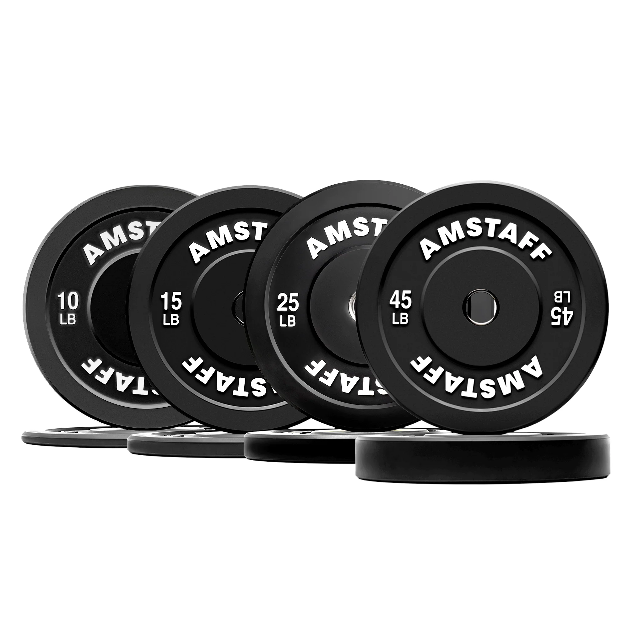 AmStaff Fitness Black Bumper Plates - Image 8