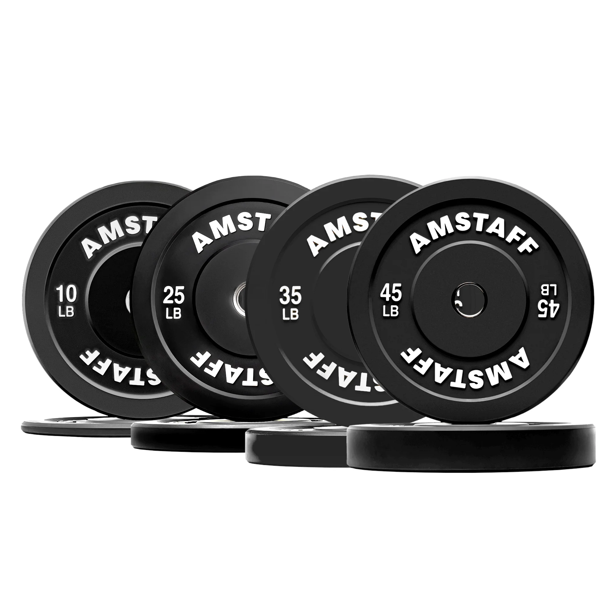 AmStaff Fitness Black Bumper Plates - Image 9