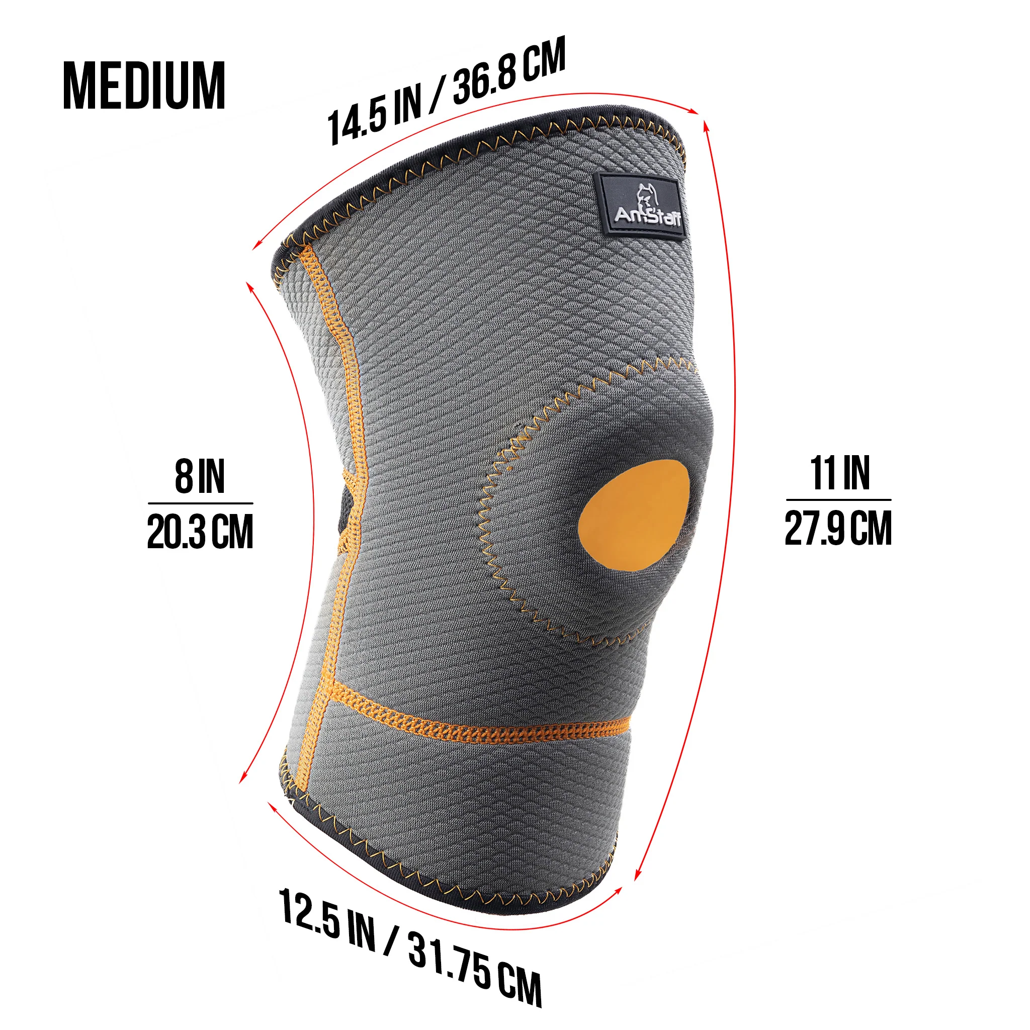AmStaff Fitness Neoprene Support Sleeve with Centre Hole - Knee - Image 6