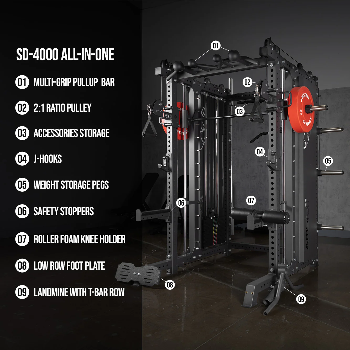 AmStaff Fitness SD-4000 All-In-One Smith Machine - Image 3