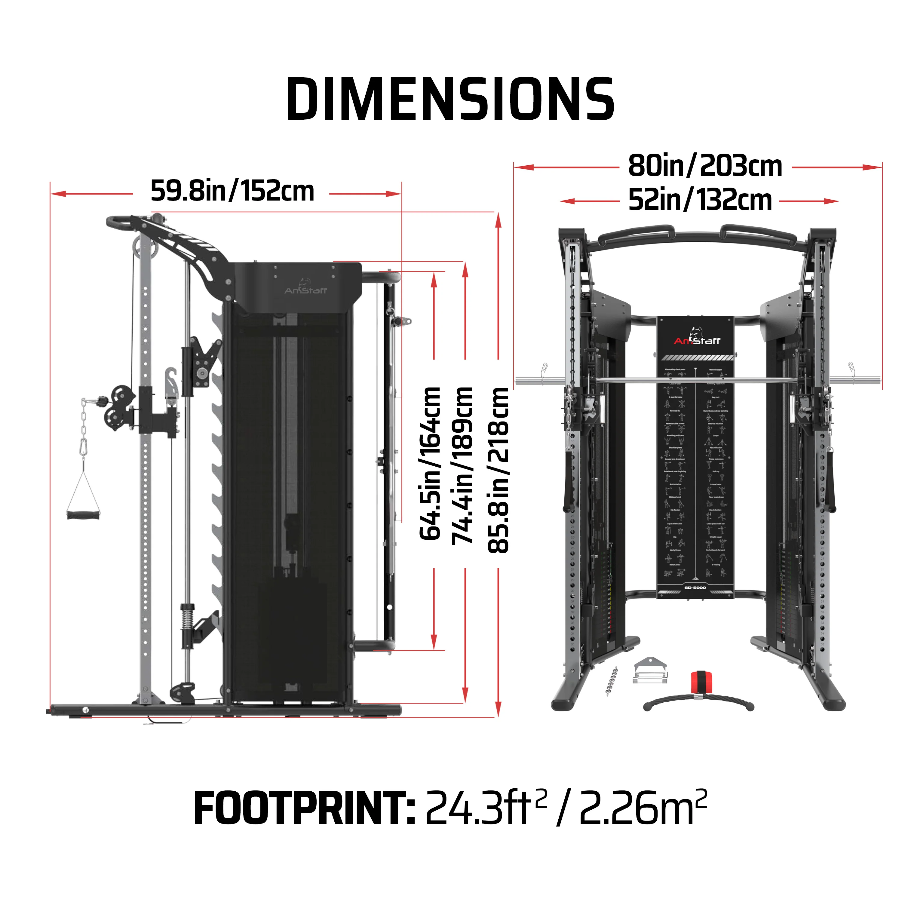 AmStaff Fitness SD-5000 All-In-one Smith Machine - Image 12