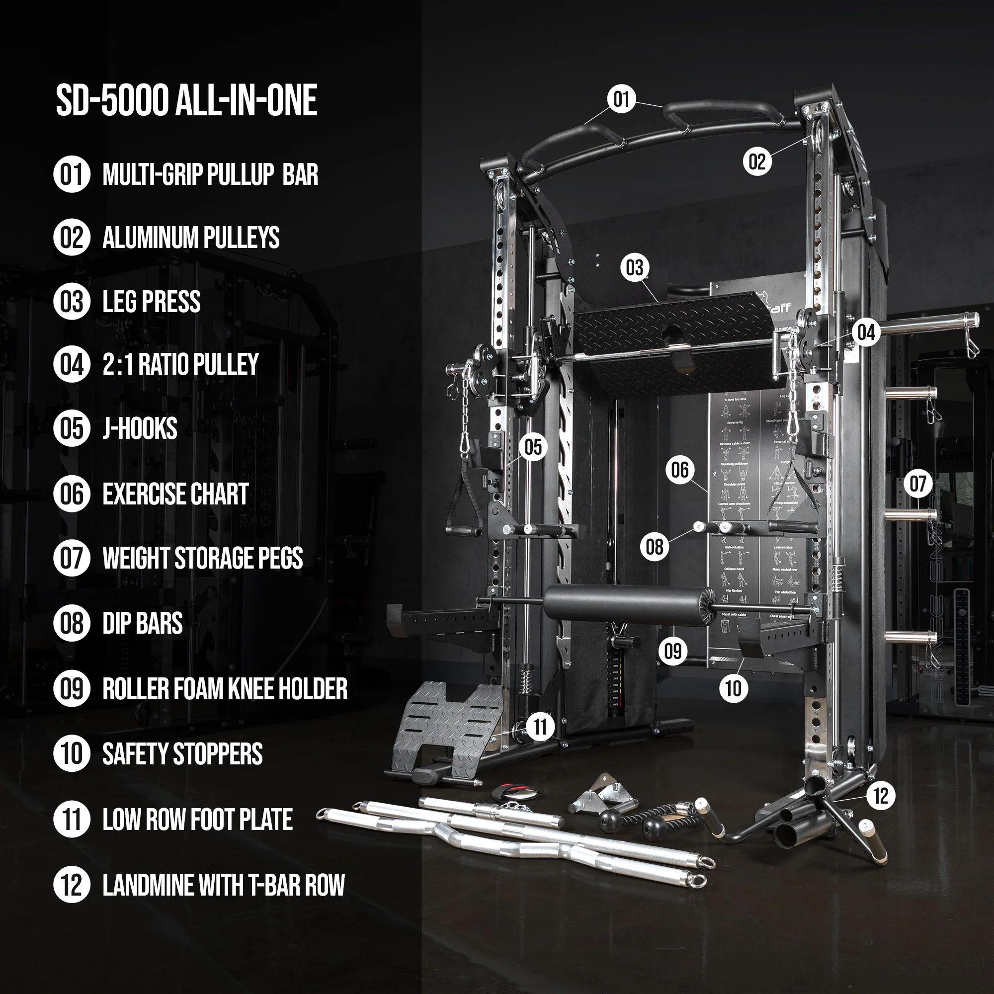 AmStaff Fitness SD-5000 All-In-one Smith Machine - Image 3