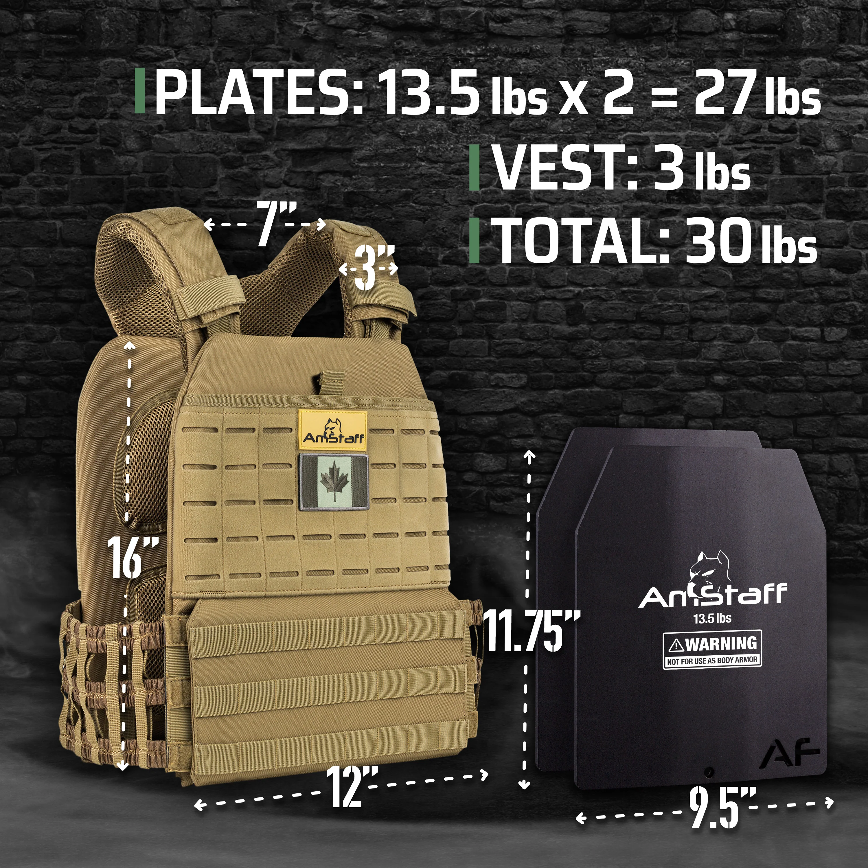 AmStaff Fitness Tactical Weighted Vest - Image 17