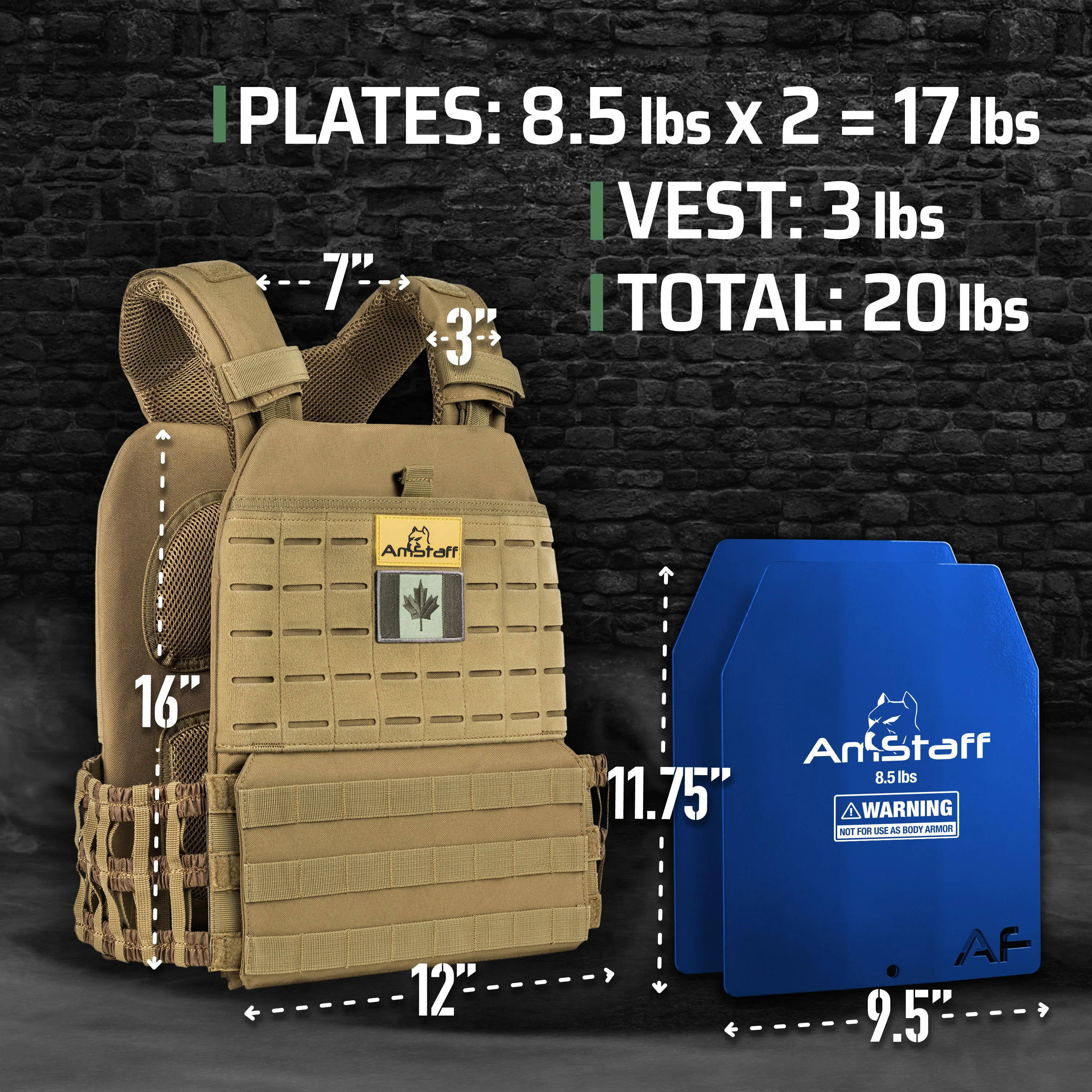 AmStaff Fitness Tactical Weighted Vest - Image 18