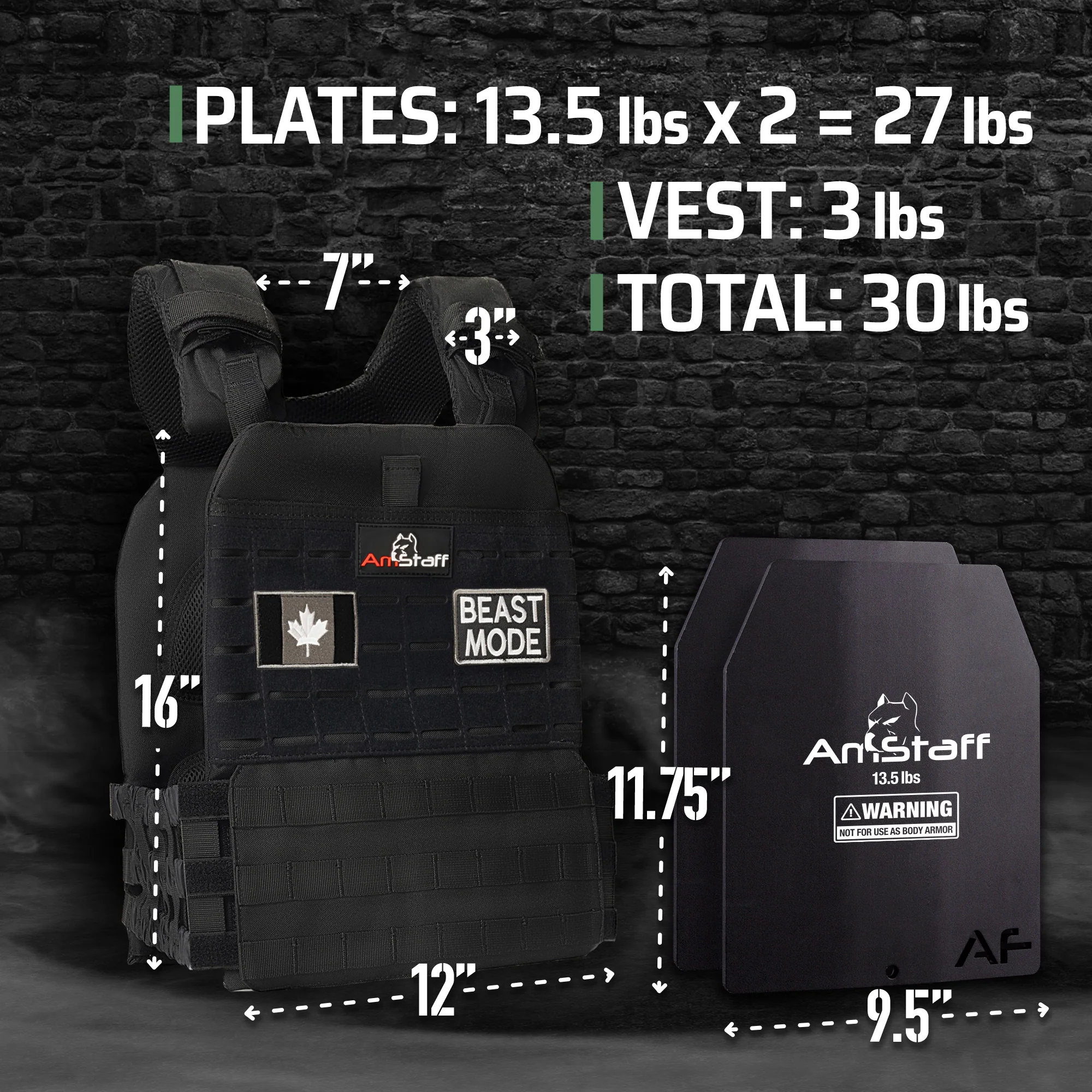 AmStaff Fitness Tactical Weighted Vest - Image 28