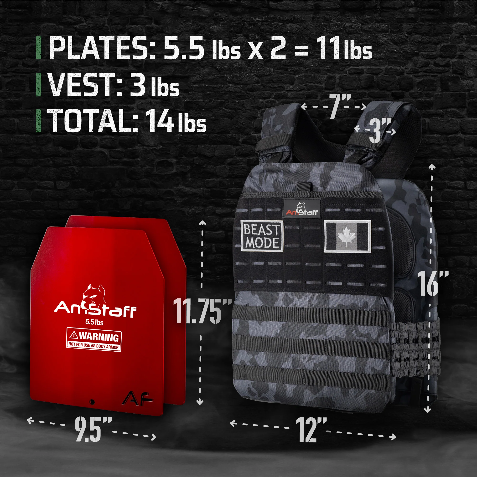 AmStaff Fitness Tactical Weighted Vest - Image 34