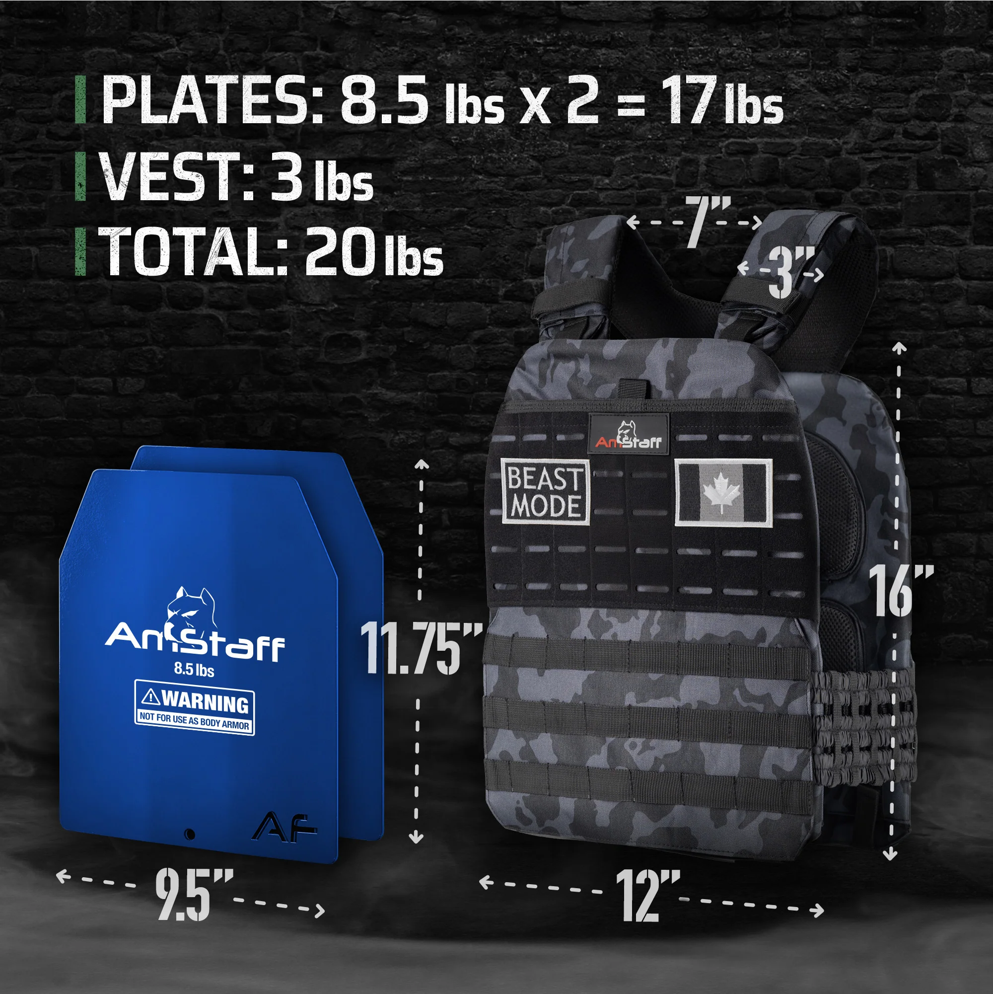 AmStaff Fitness Tactical Weighted Vest - Image 35