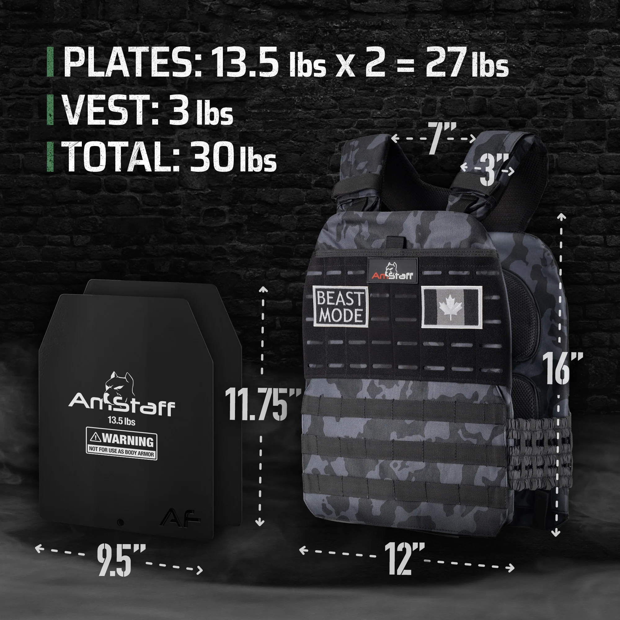 AmStaff Fitness Tactical Weighted Vest - Image 36