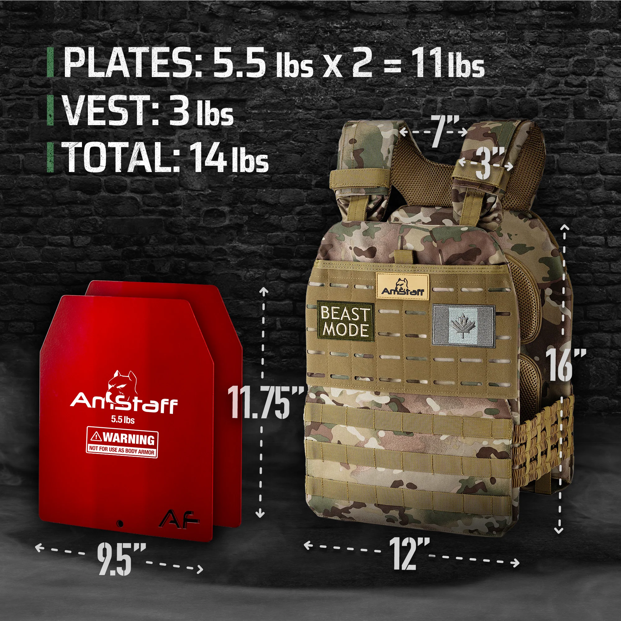 AmStaff Fitness Tactical Weighted Vest - Image 42