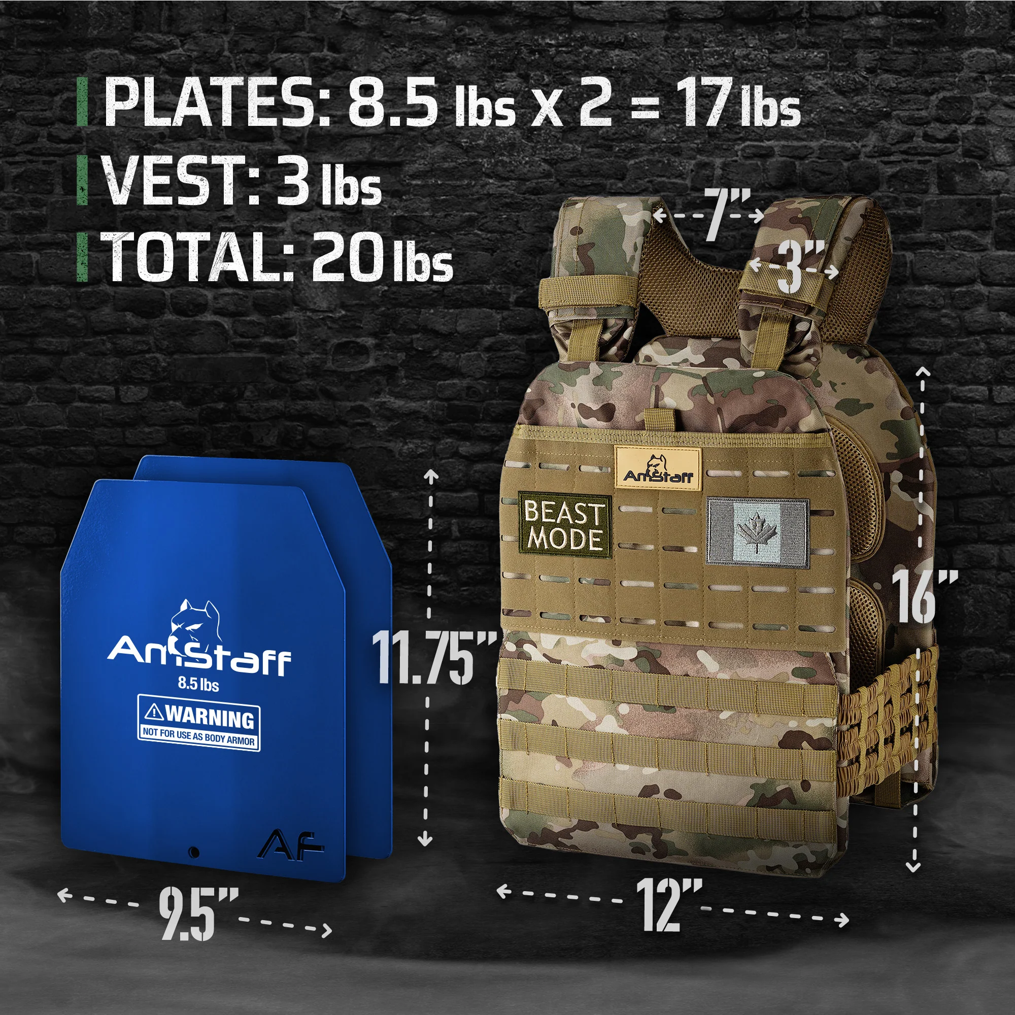 AmStaff Fitness Tactical Weighted Vest - Image 43