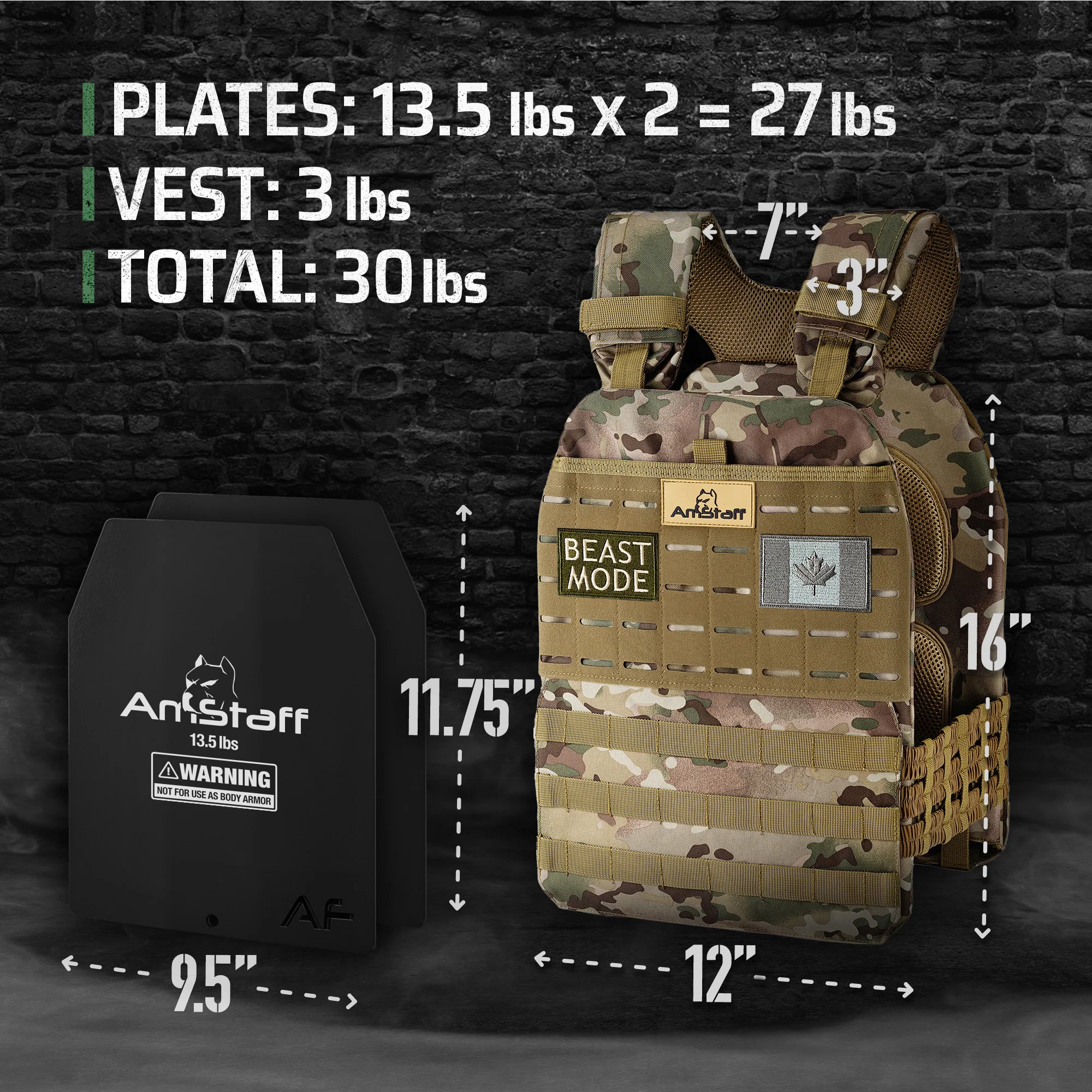 AmStaff Fitness Tactical Weighted Vest - Image 44