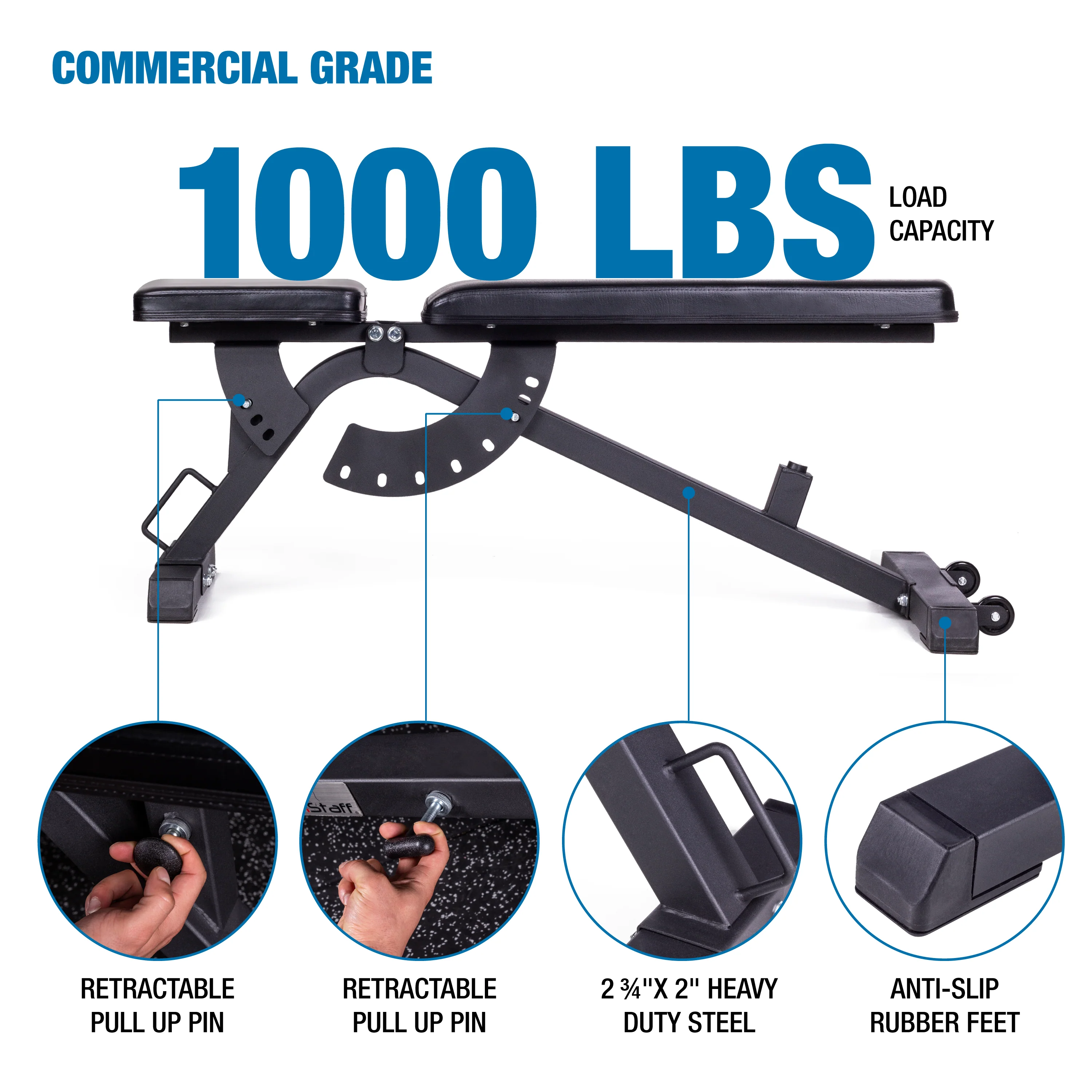 AmStaff Fitness TT1103B Multi-FID Commercial Series Bench - Image 3