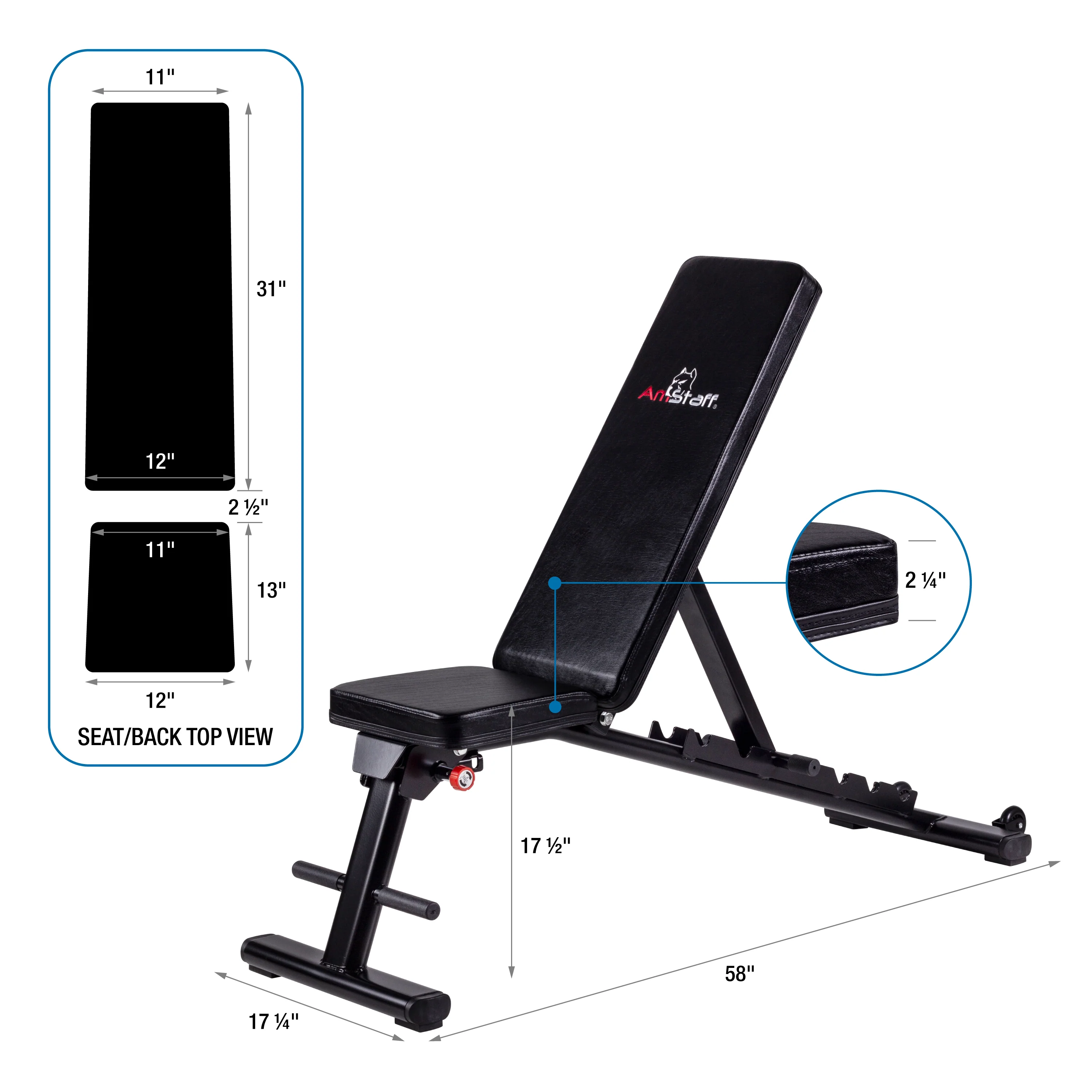 AmStaff Fitness TT1104 Multi-FID Folding Bench - Image 5