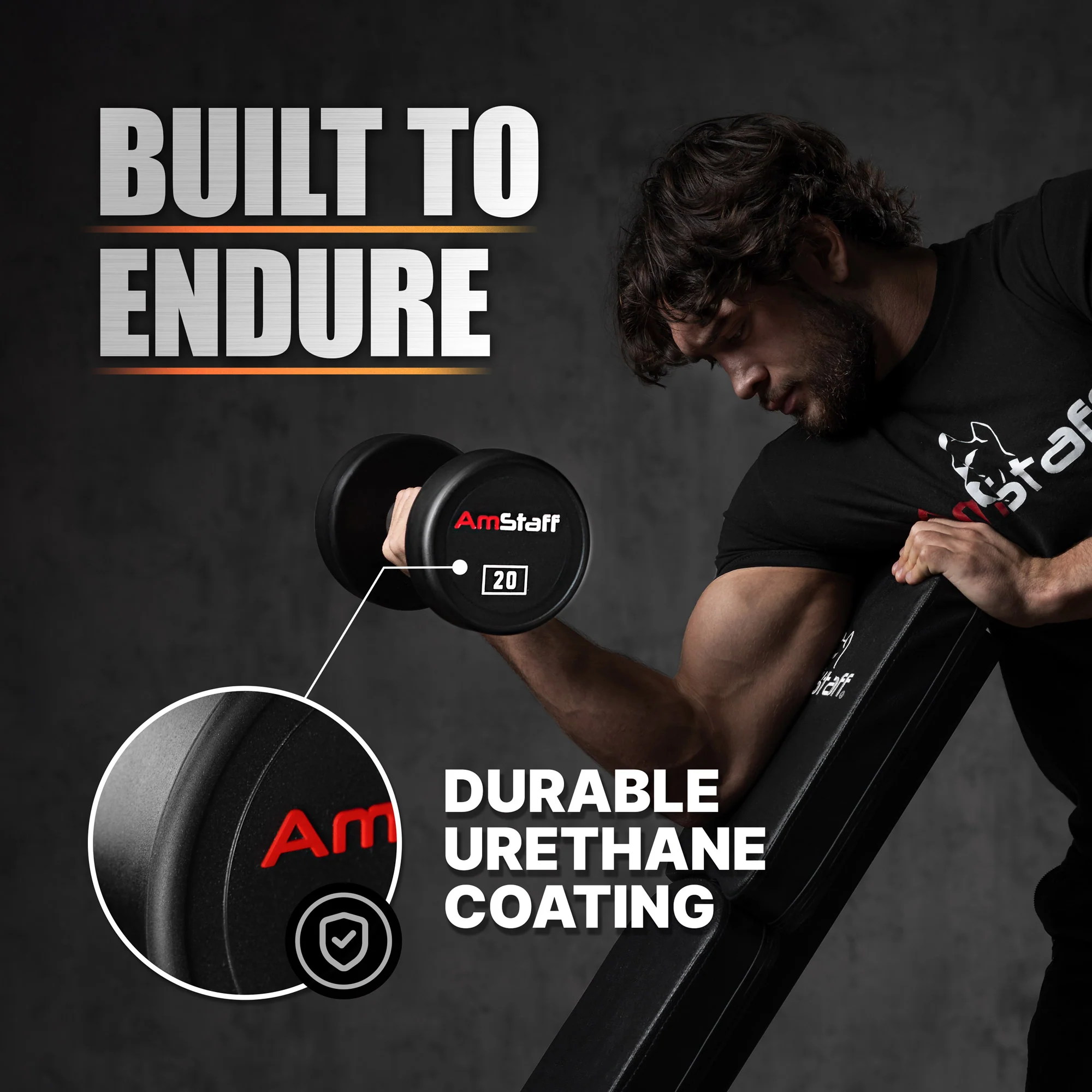 AmStaff Fitness Urethane (CPU) Dumbbell Sets - Image 3