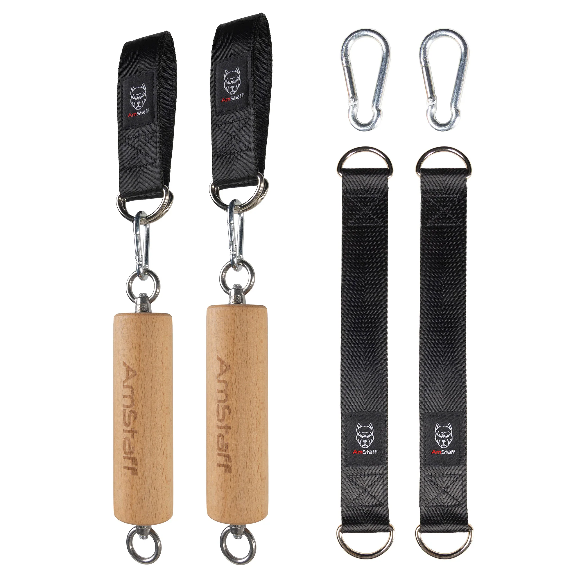 Amstaff Fitness Wooden Pull Up Strength Hold Grips - Image 3