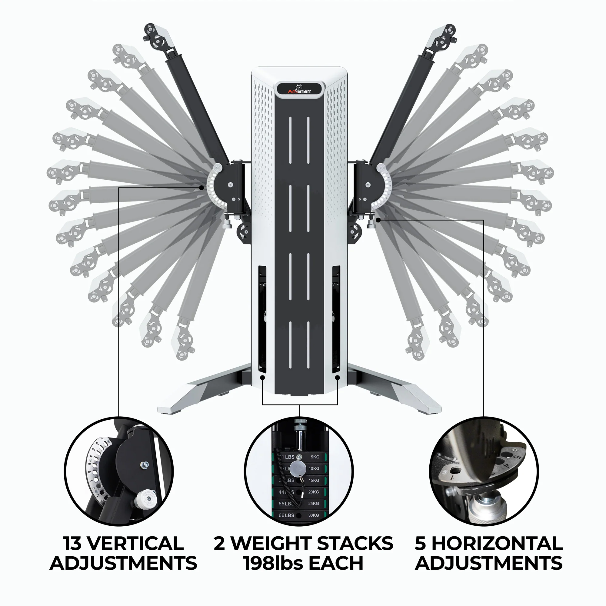 AmStaff FT-600 Dual Stack Multi-Functional Trainer - Image 3