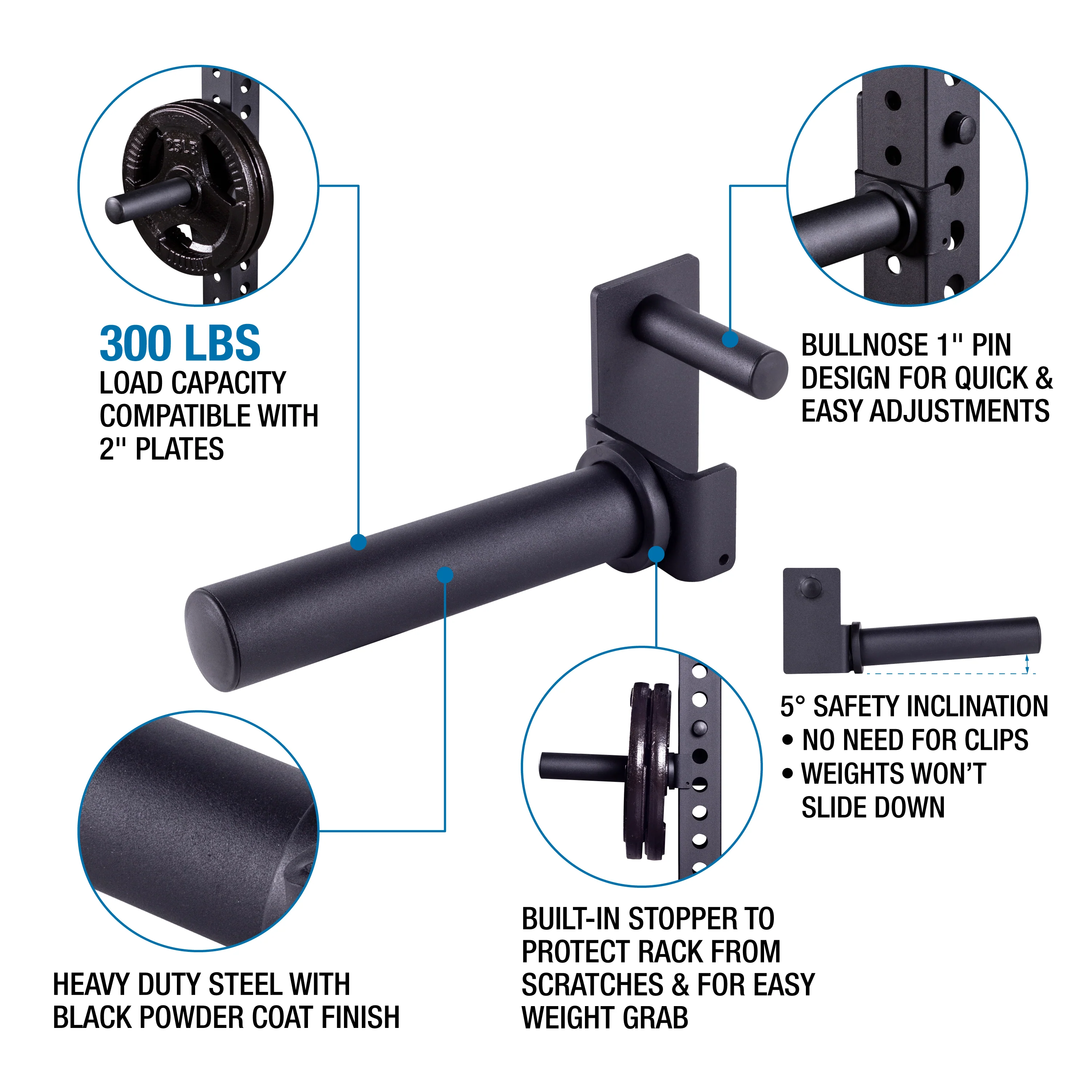 AmStaff Olympic Weight Plate Storage Pegs for Power Racks (Pair) - Image 11