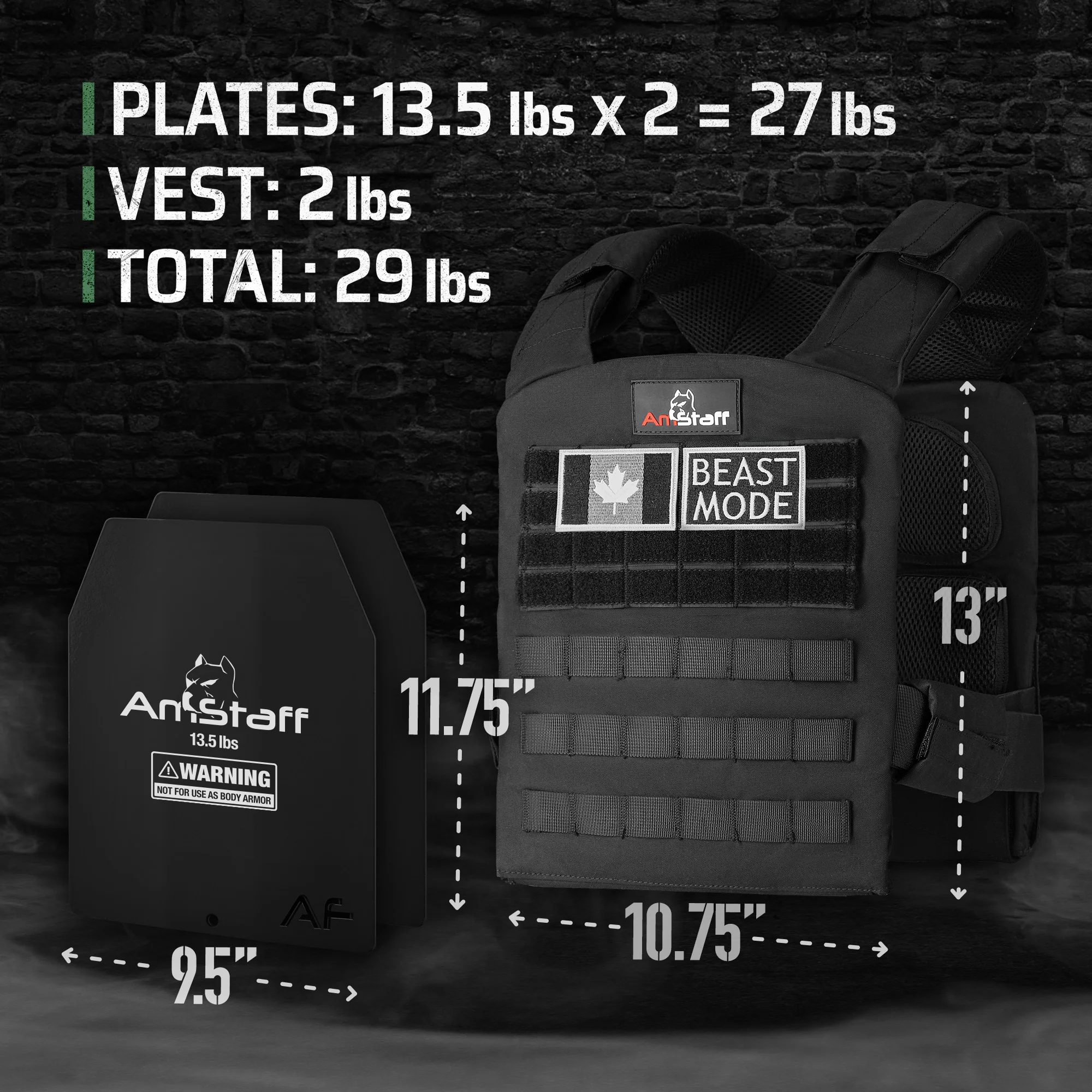 AmStaff Tactical Weighted Vest - Quick Release Fitted Style - Image 11