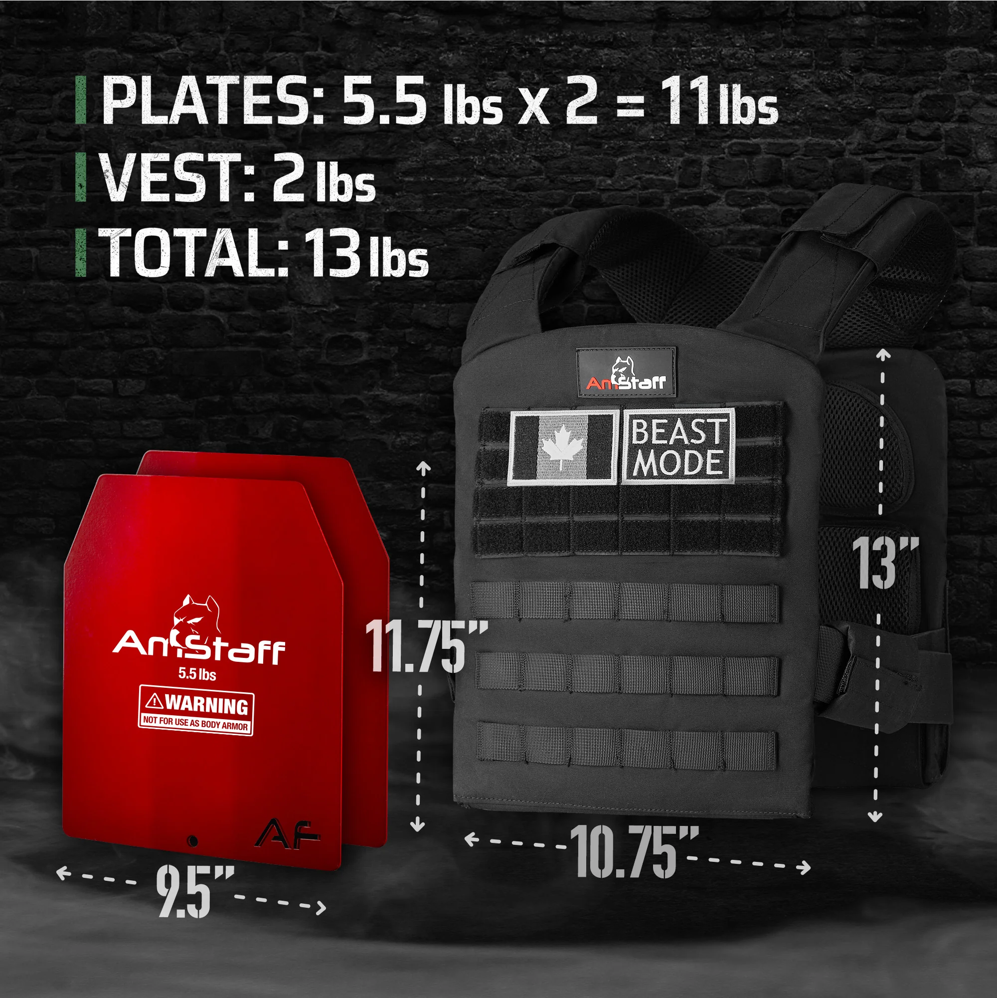 AmStaff Tactical Weighted Vest - Quick Release Fitted Style - Image 7