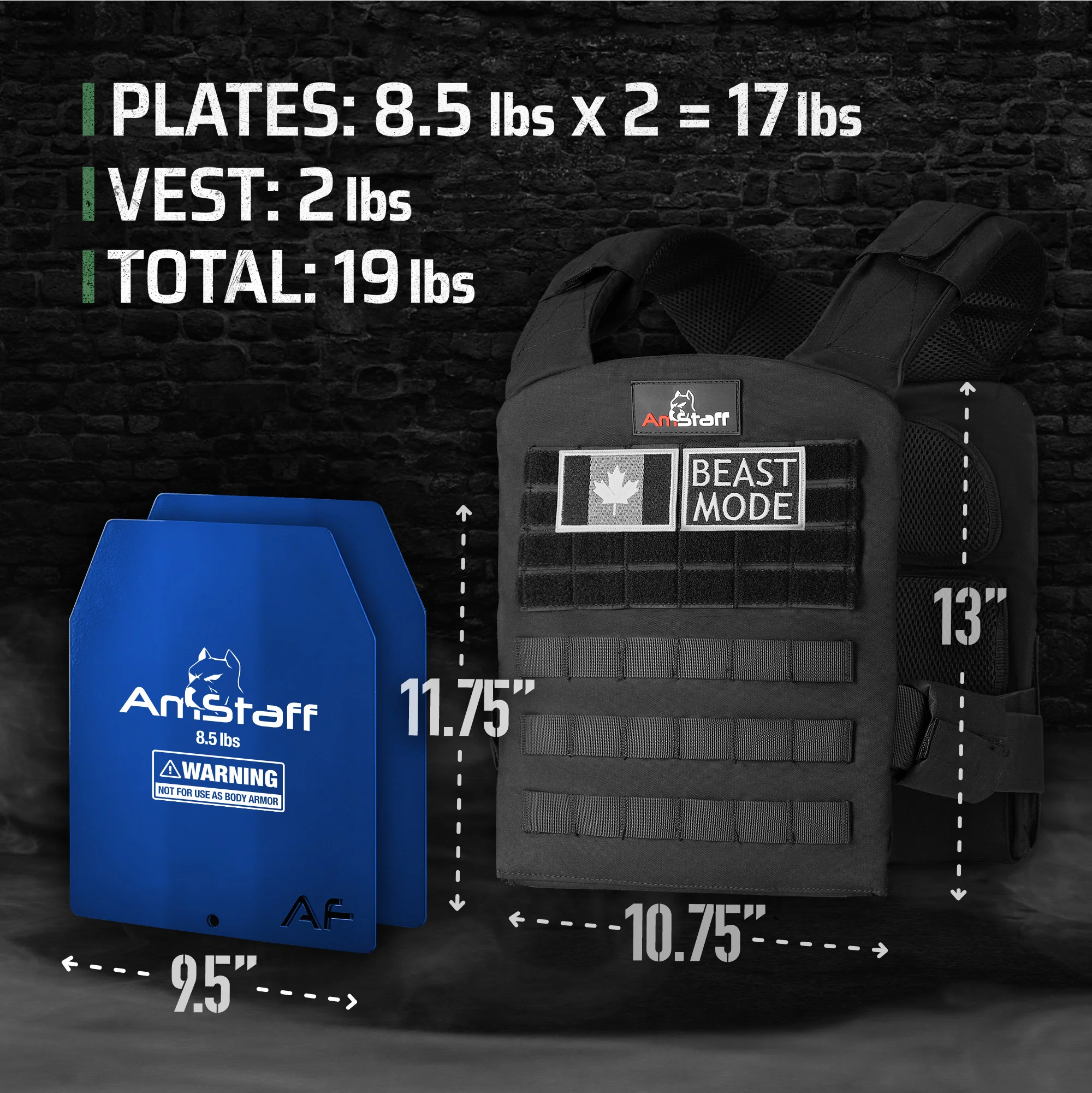 AmStaff Tactical Weighted Vest - Quick Release Fitted Style - Image 9