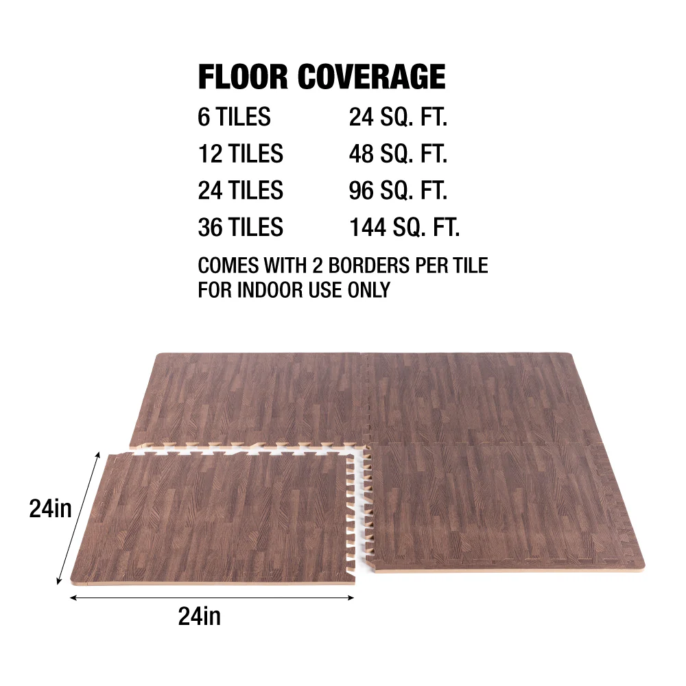 Dark Wood Heavy-Duty Interlocking Foam Mat - Image 3