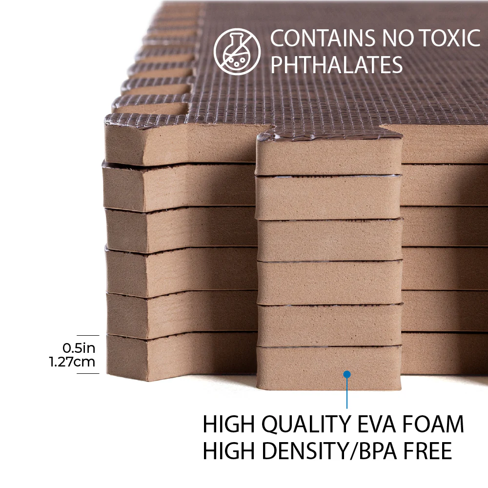 Dark Wood Heavy-Duty Interlocking Foam Mat - Image 6
