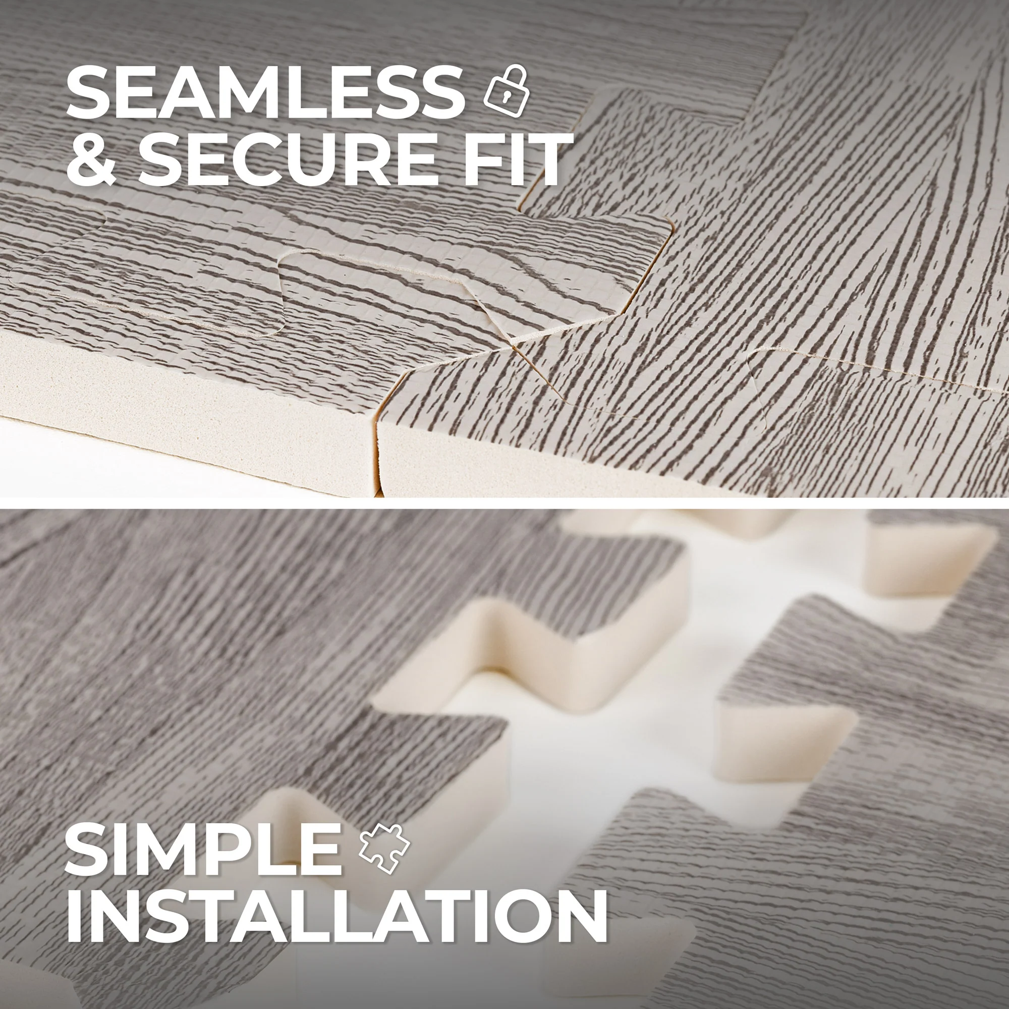 Grey Wood Heavy-Duty Interlocking Foam Mat - Image 4