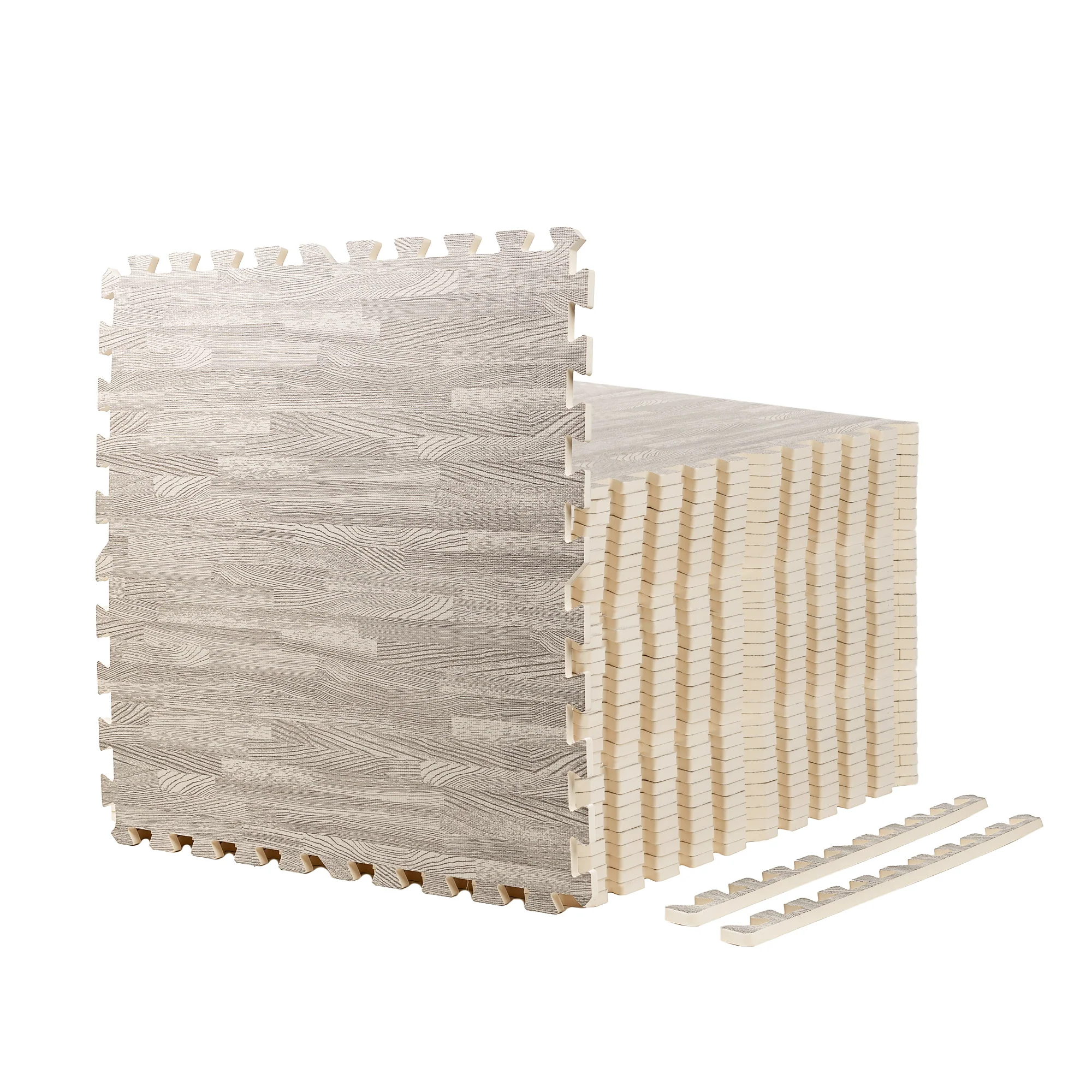 Grey Wood Heavy-Duty Interlocking Foam Mat - Image 8