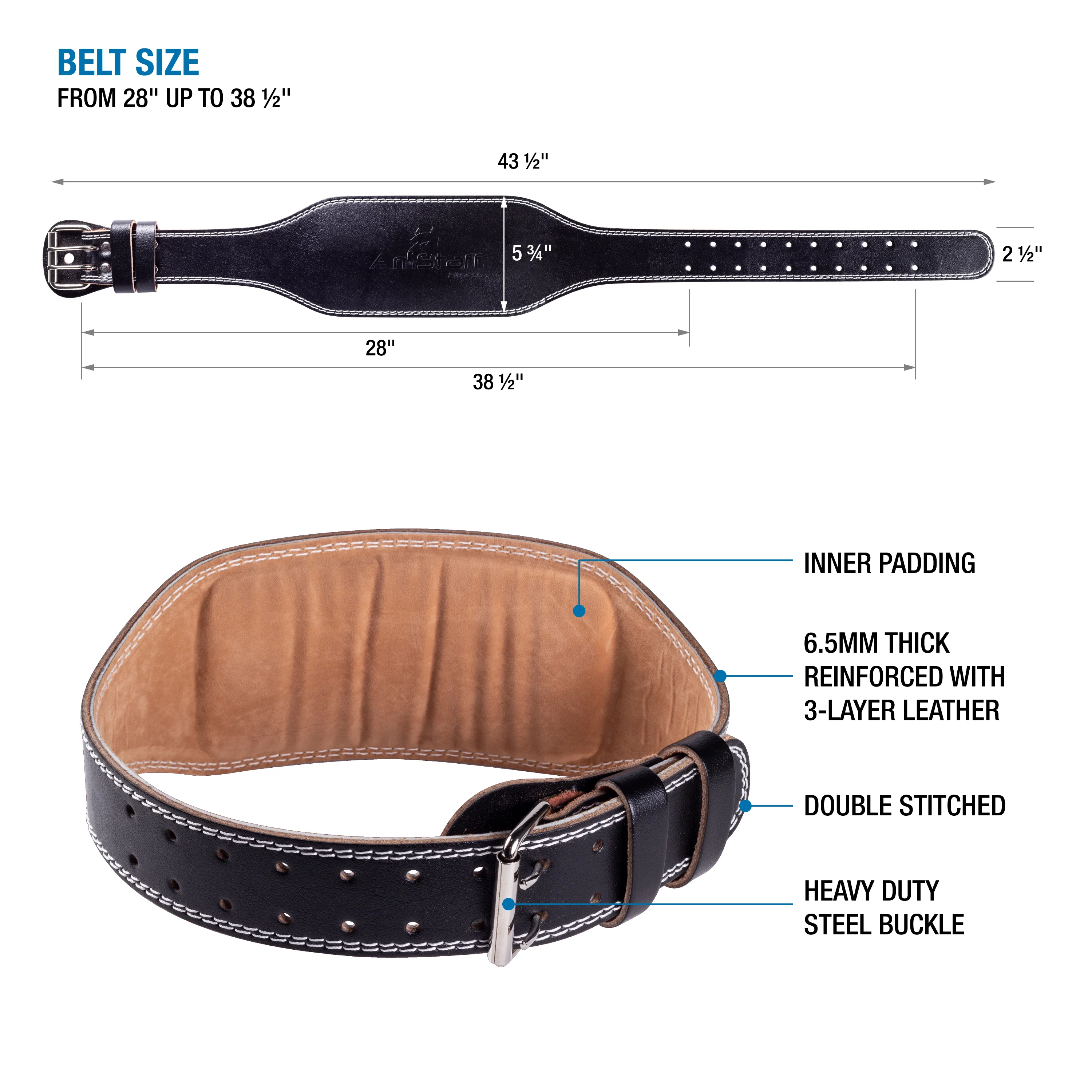 Leather Weight Lifting Belt - Image 3