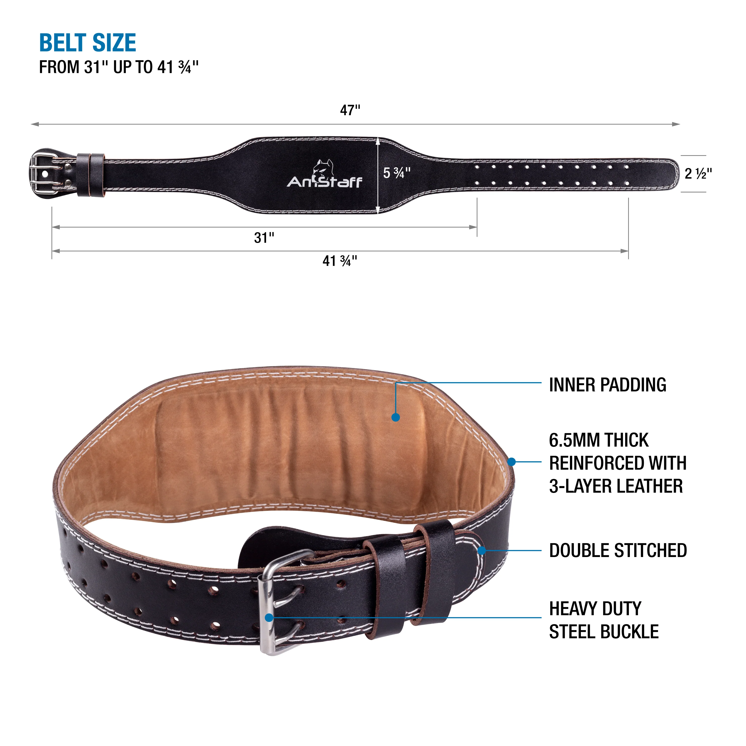 Leather Weight Lifting Belt - Image 4