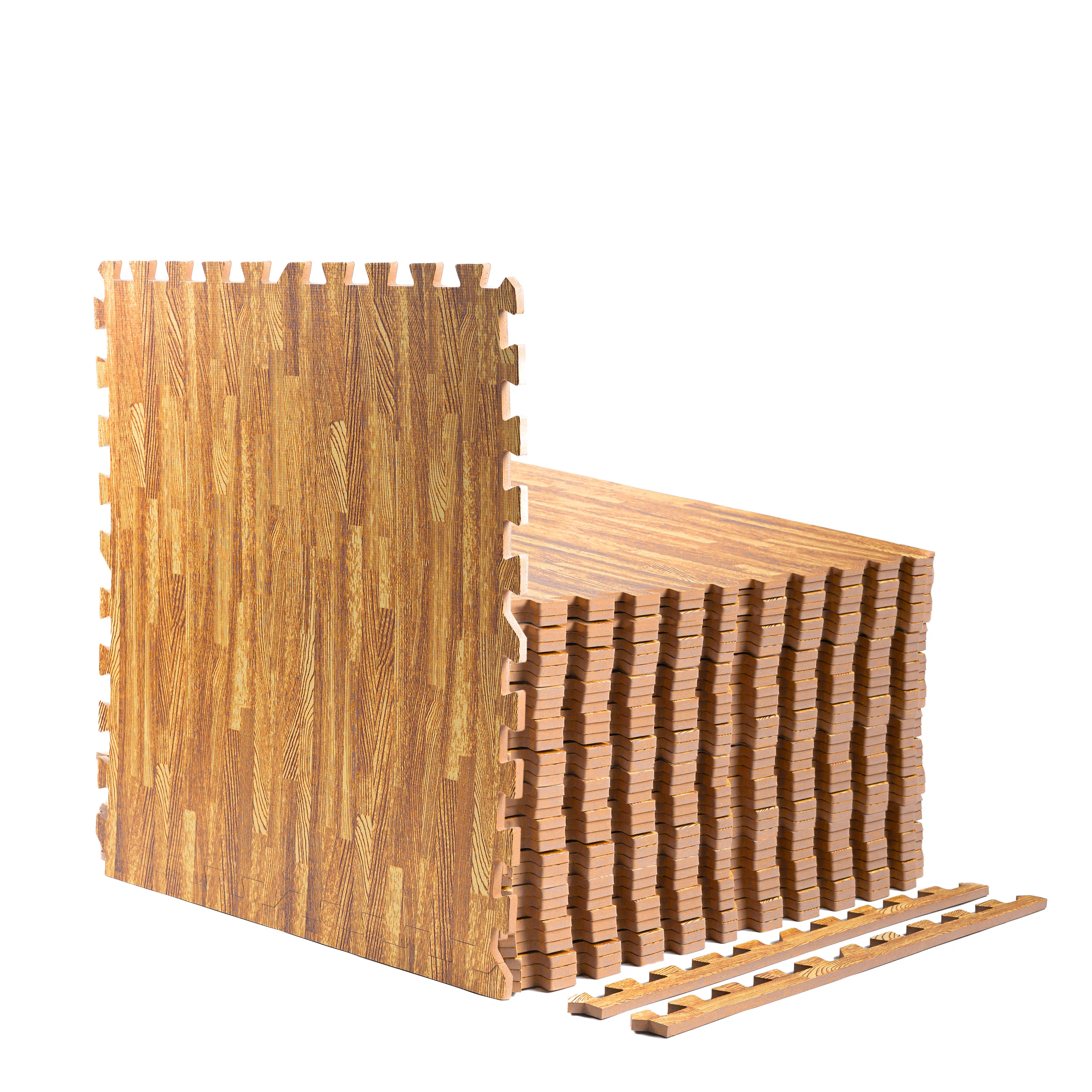 Light Wood Heavy-Duty Interlocking Foam Mat - Image 4