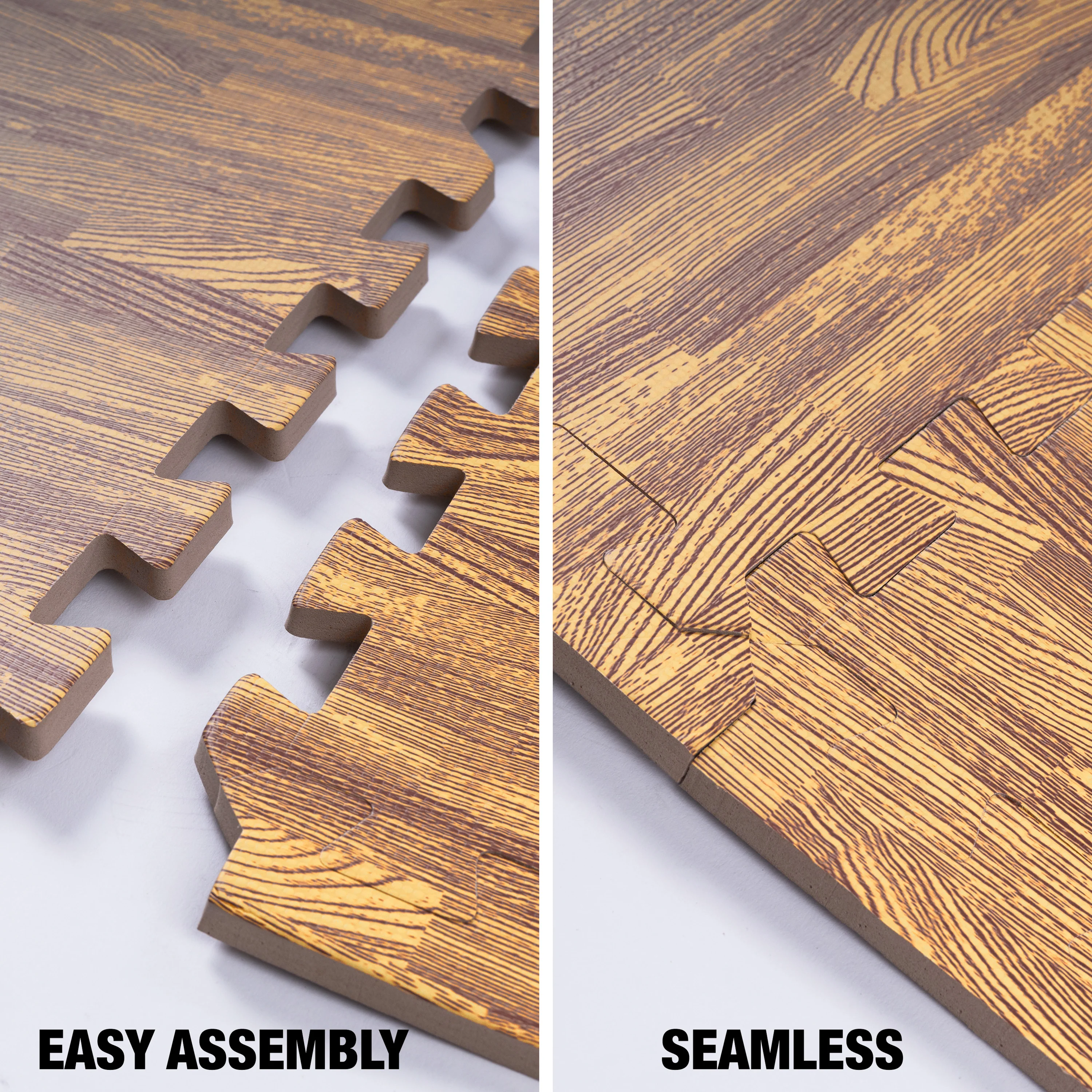 Light Wood Heavy-Duty Interlocking Foam Mat - Image 5