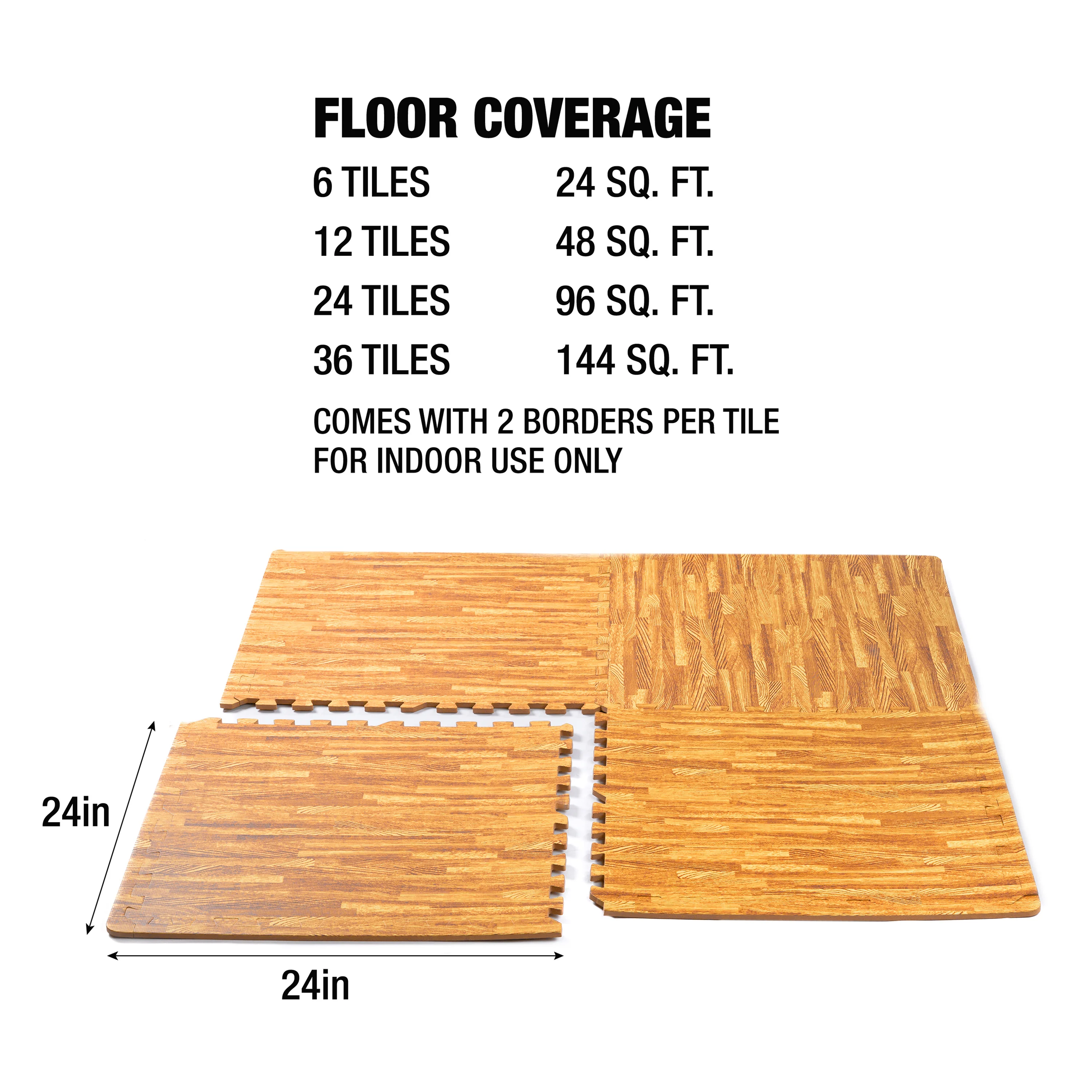 Light Wood Heavy-Duty Interlocking Foam Mat - Image 6